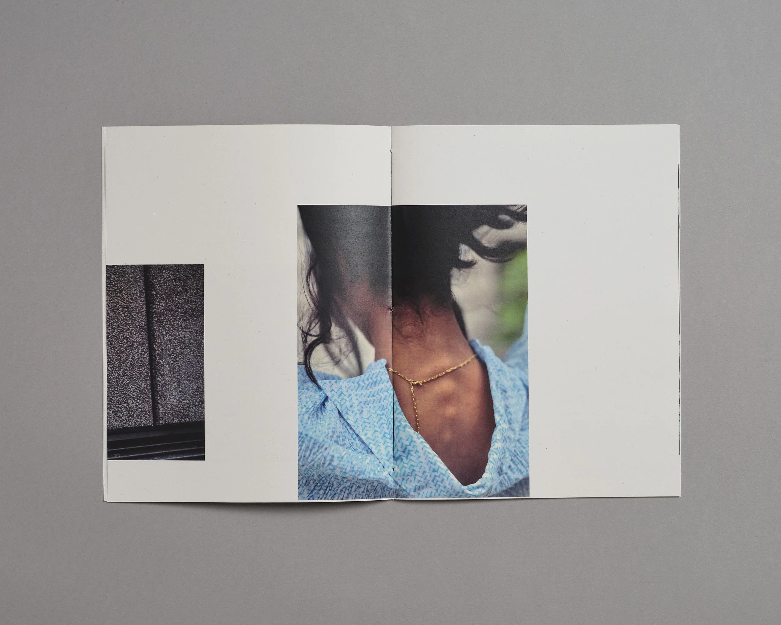 Photo zine hand made by artist photographer Maxwell Anderson, laser printed with Xerox on recycled paper, including portraits of model Swetha in London
