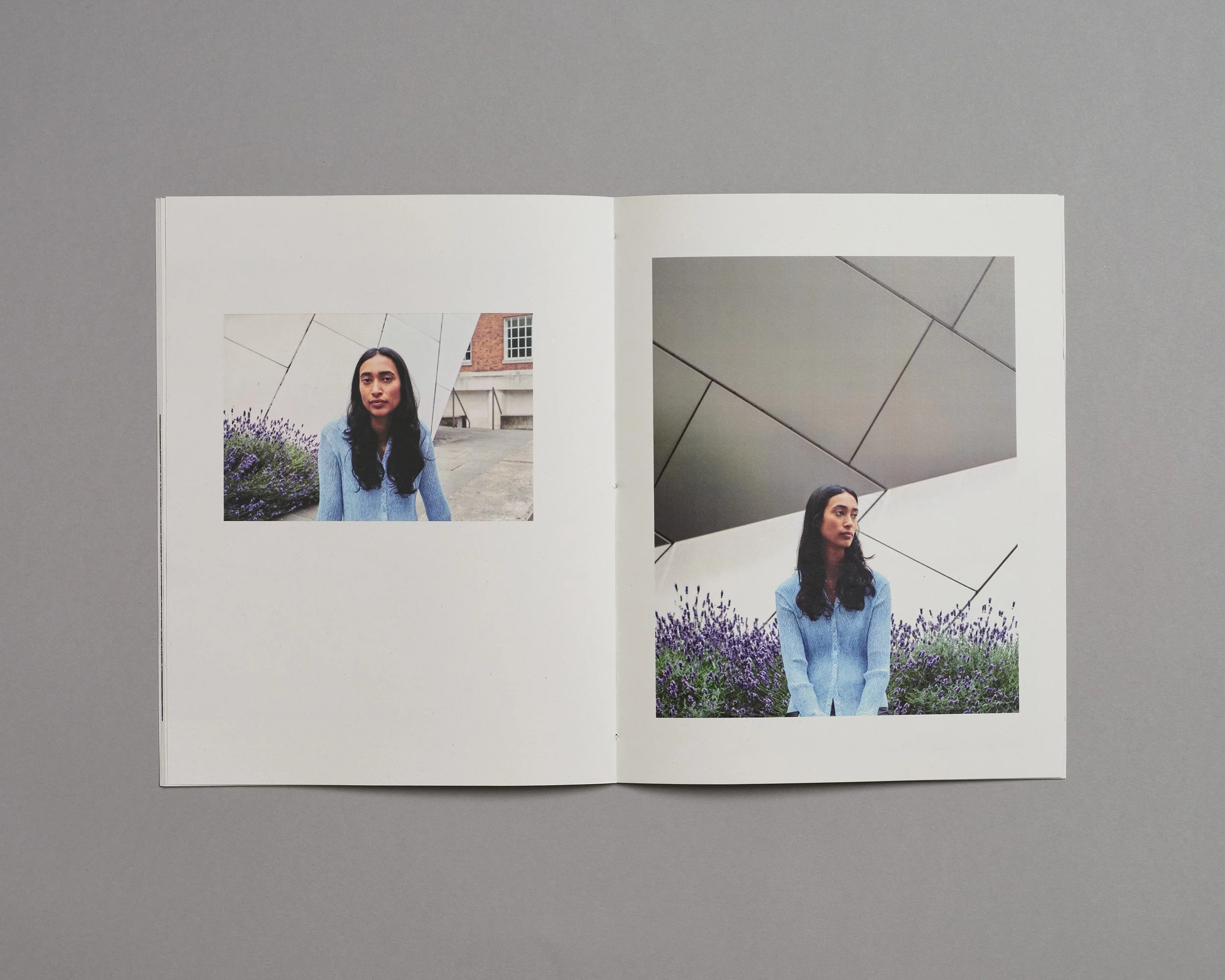 Photo zine hand made by artist photographer Maxwell Anderson, laser printed with Xerox on recycled paper, including portraits of model Swetha in London