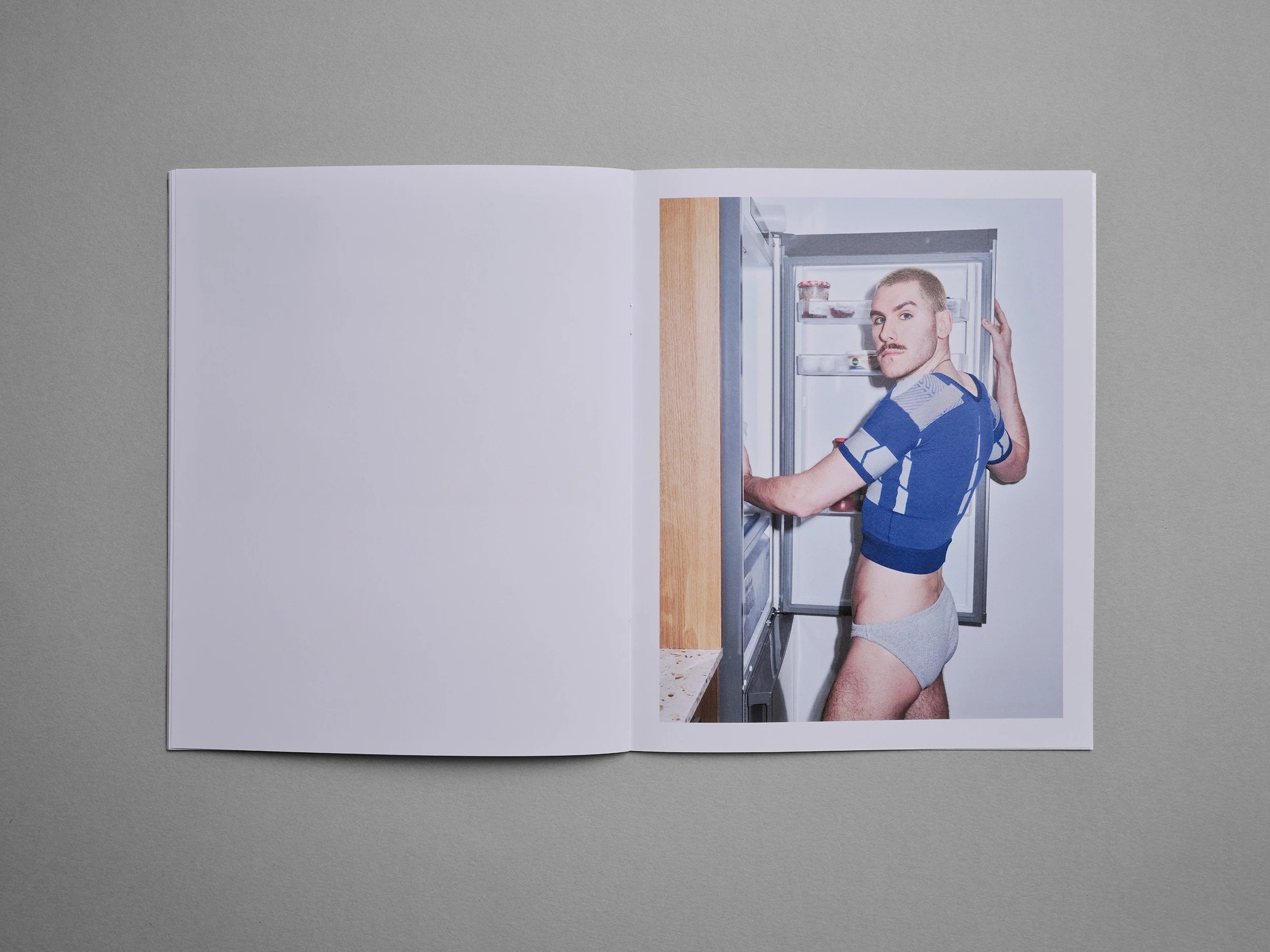 Photo zine hand made by artist photographer Maxwell Anderson of queer model Todd Lamming in London.