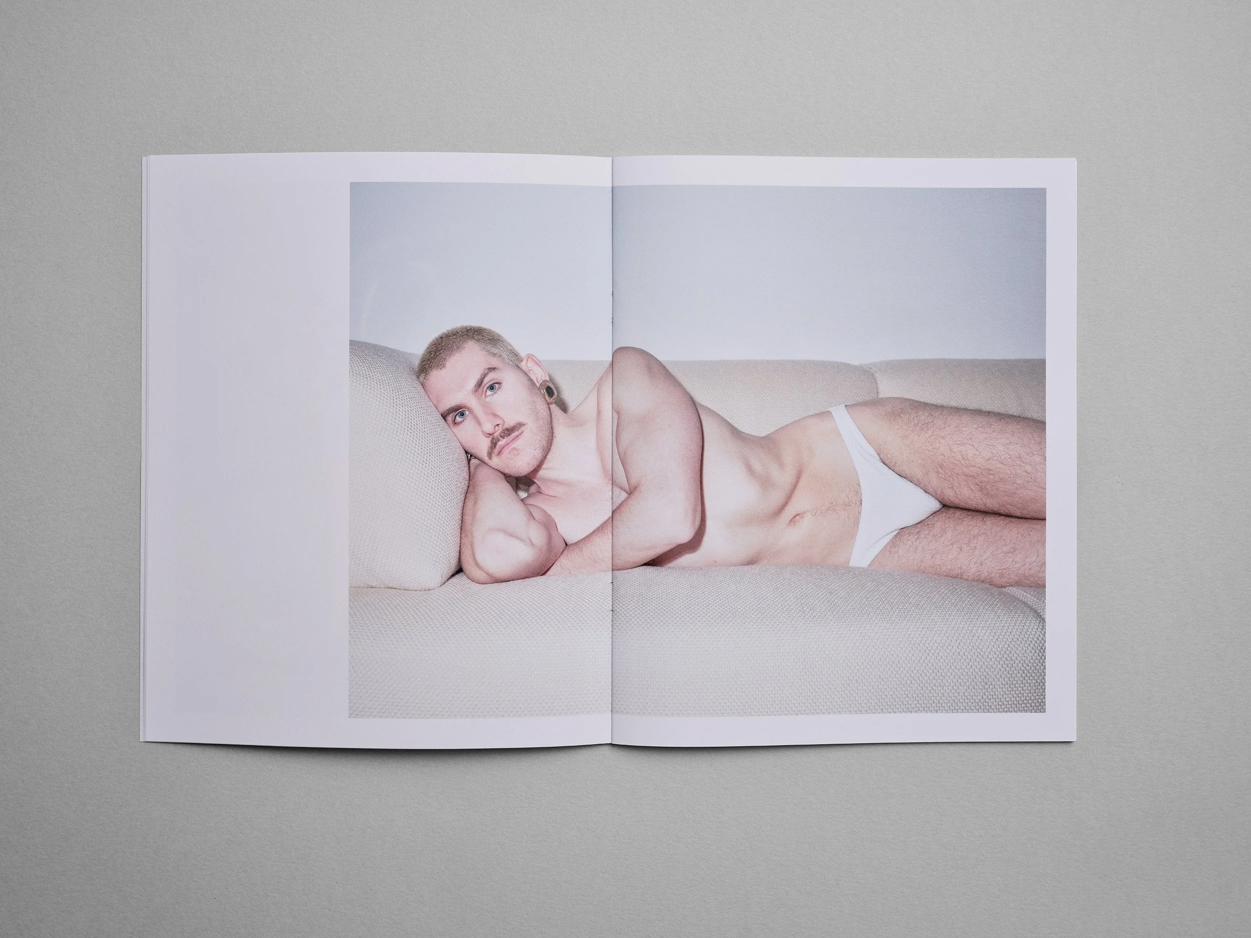 Photo zine hand made by artist photographer Maxwell Anderson of queer model Todd Lamming in London.