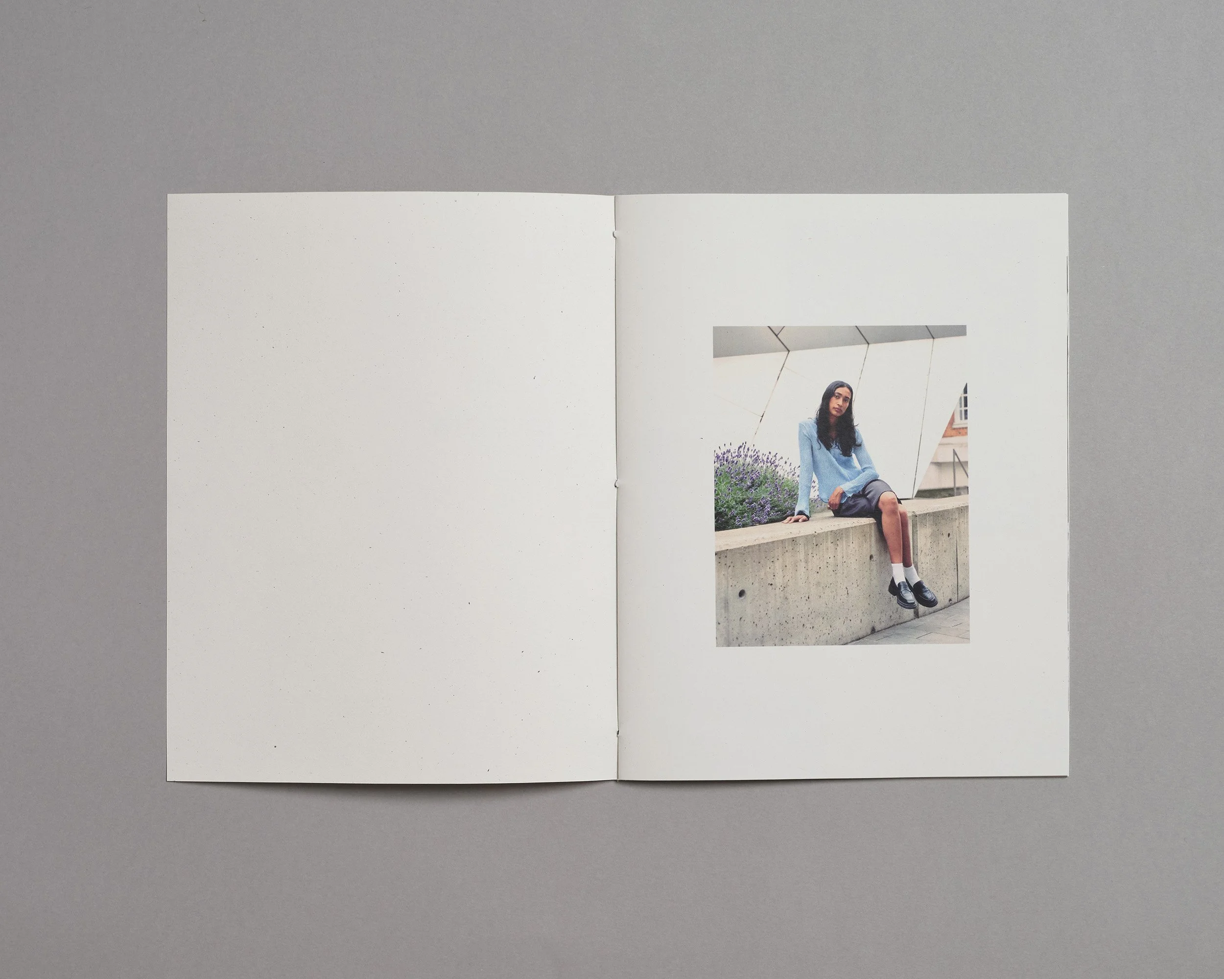 Photo zine hand made by artist photographer Maxwell Anderson, laser printed with Xerox on recycled paper, including portraits of model Swetha in London