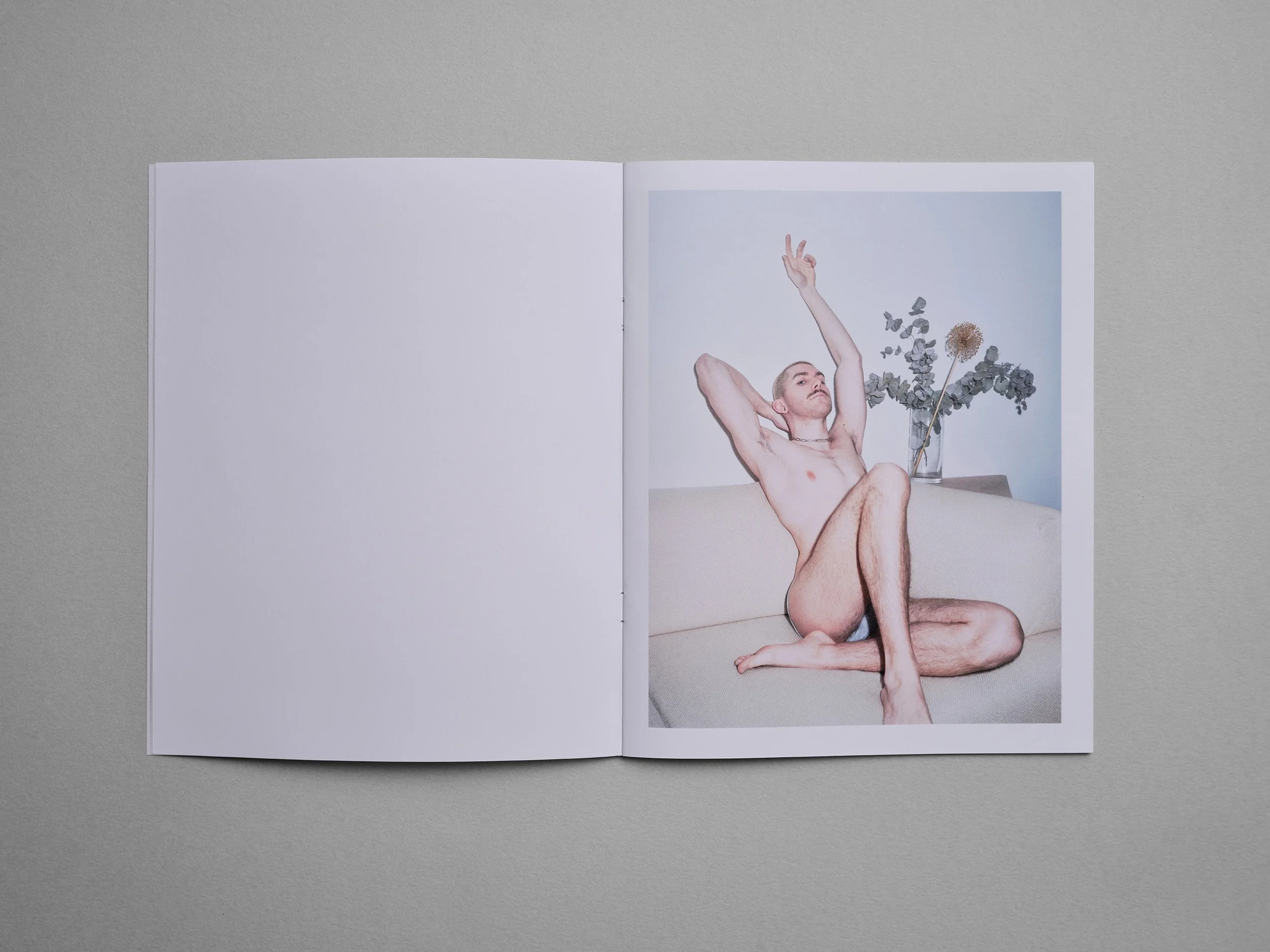 Photo zine hand made by artist photographer Maxwell Anderson of queer model Todd Lamming in London.