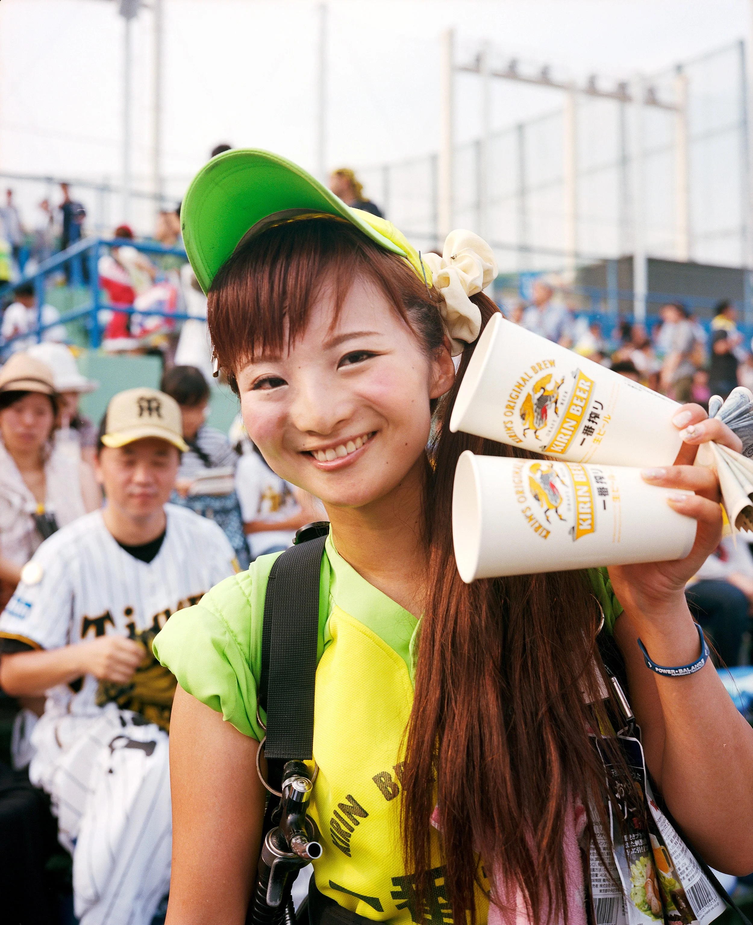 Documentary photograph taken by London based photographer Maxwell Anderson in Tokyo Japan at a baseball yakyu game between Tokyo Swallows and Hanshin Tigers of Osaka