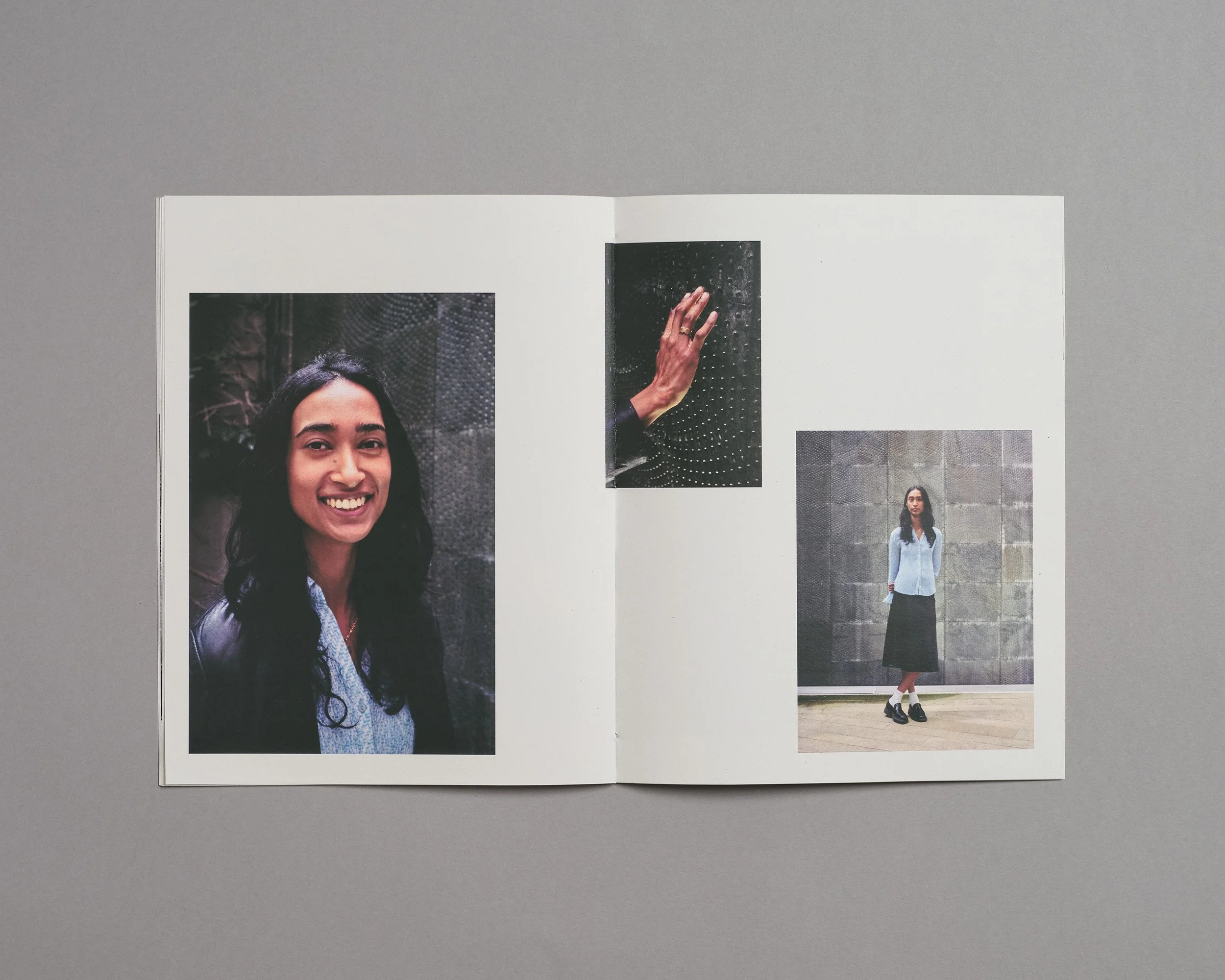 Photo zine hand made by artist photographer Maxwell Anderson, laser printed with Xerox on recycled paper, including portraits of model Swetha in London