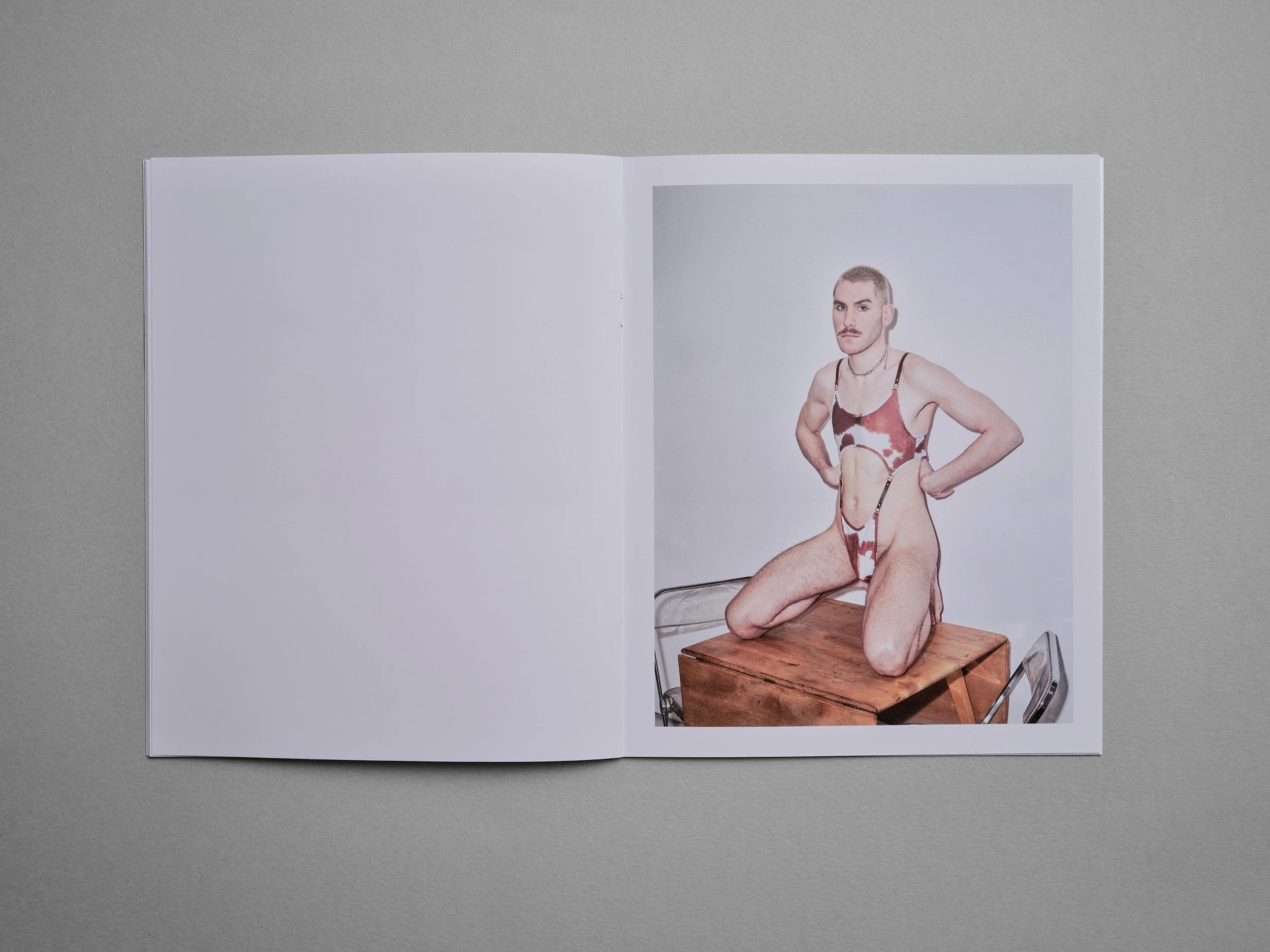 Photo zine hand made by artist photographer Maxwell Anderson of queer model Todd Lamming in London.