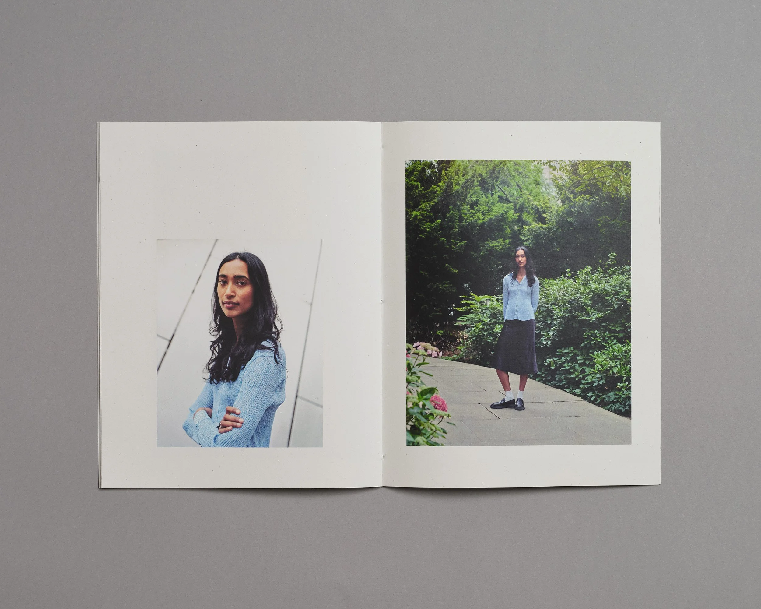 Photo zine hand made by artist photographer Maxwell Anderson, laser printed with Xerox on recycled paper, including portraits of model Swetha in London