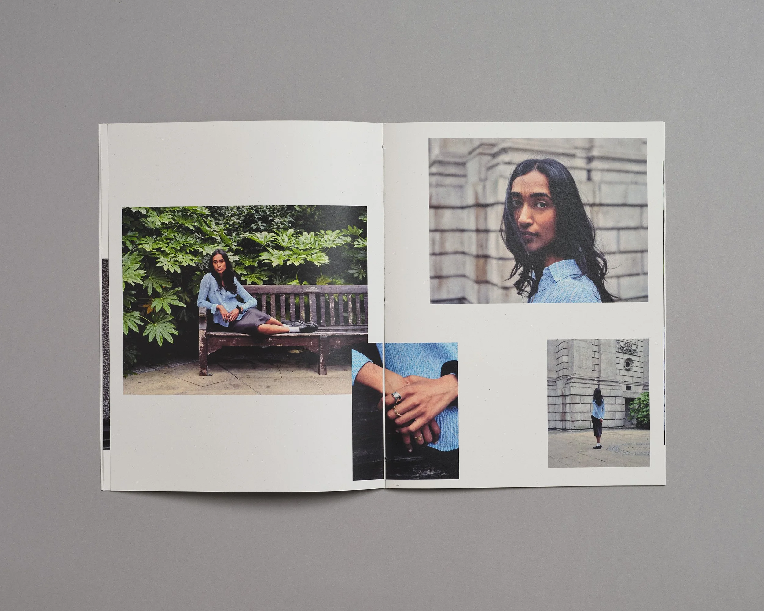 Photo zine hand made by artist photographer Maxwell Anderson, laser printed with Xerox on recycled paper, including portraits of model Swetha in London