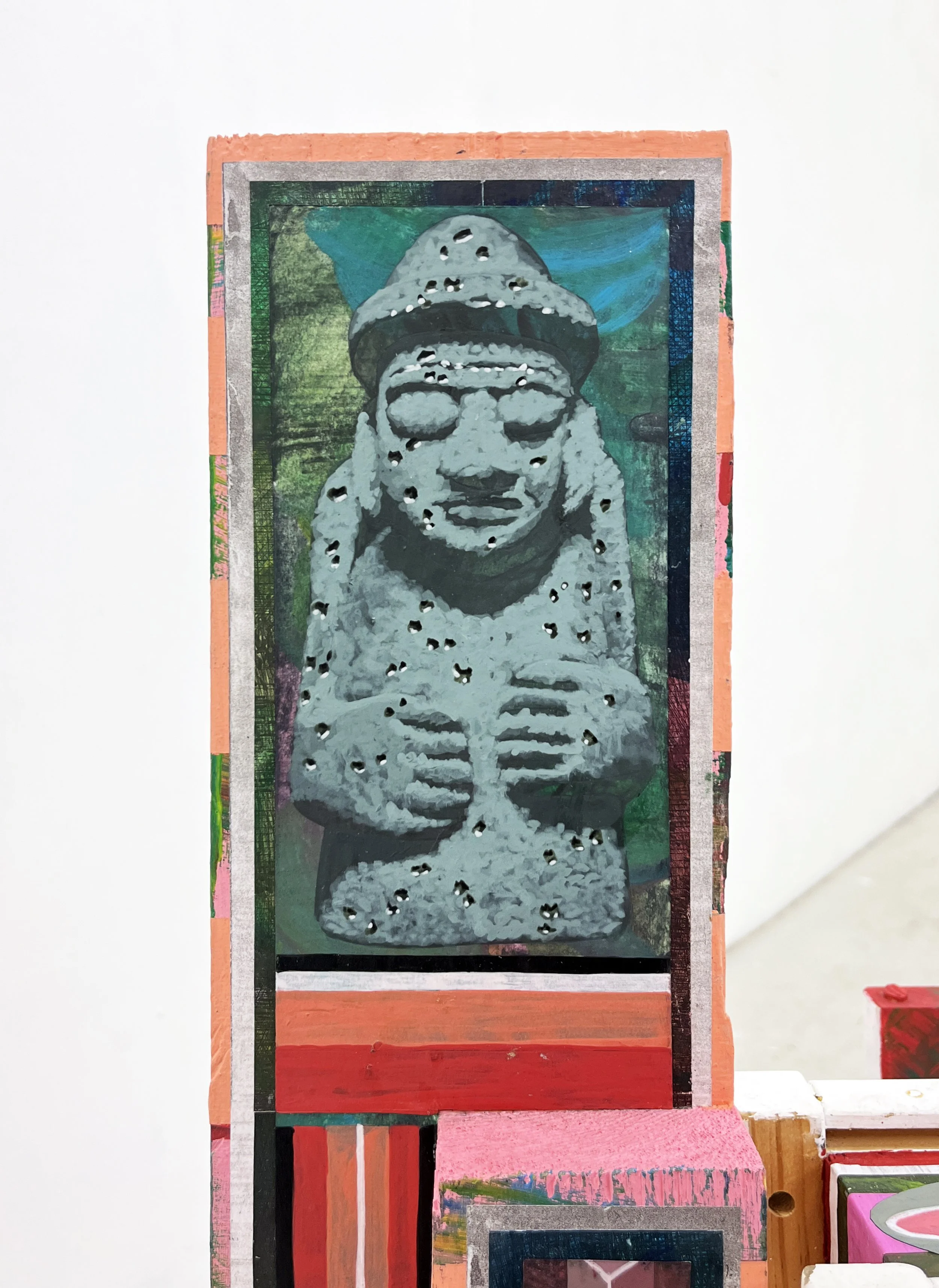 Ephemeral Tableaux II | Tableaux éphémères II,
Acrylic and Pen Drawing on Found Objects 
94(w)cm x 155(h)cm x 79(d)cm, 2026