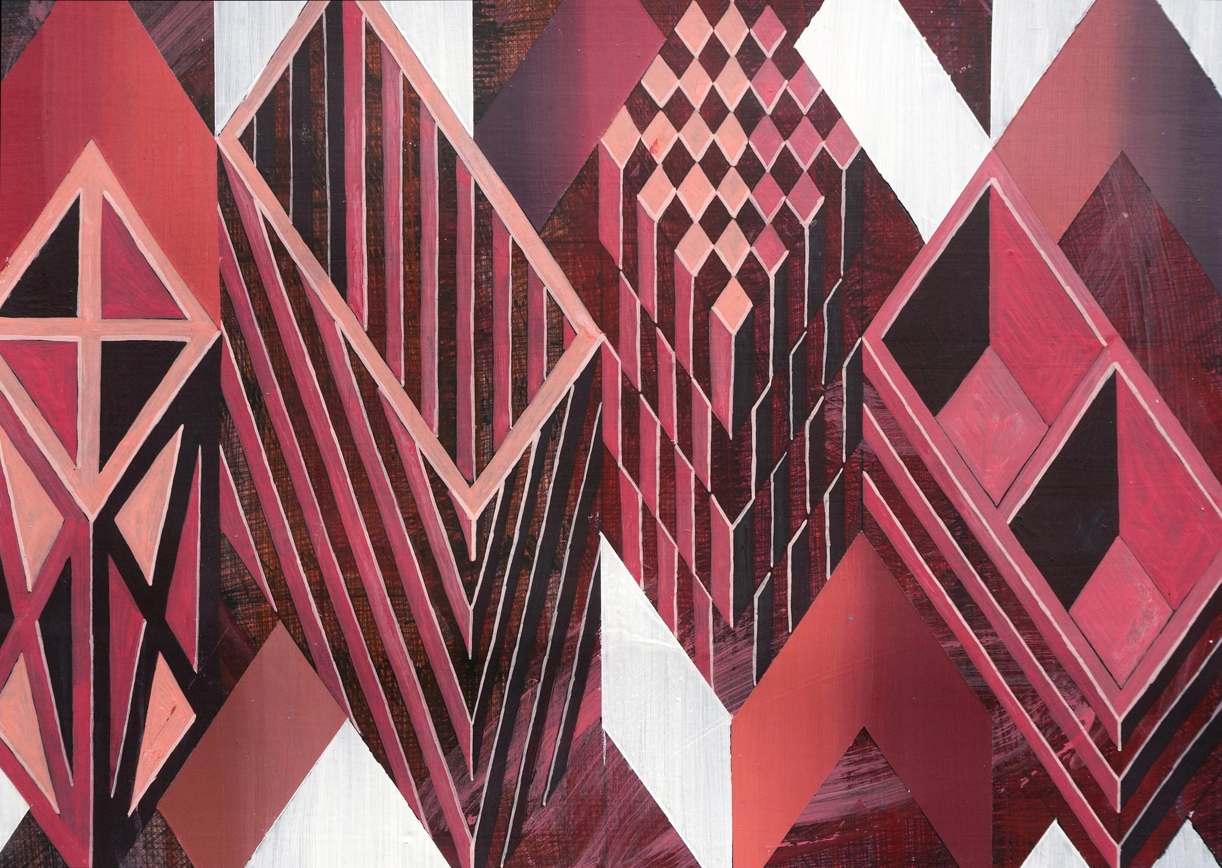 Urban Methodology DaCapo, Pen Drawing and Acrylic on Paper, 35(w)cm x 25(h)cm x 2(d)cm (Unframed), 2022