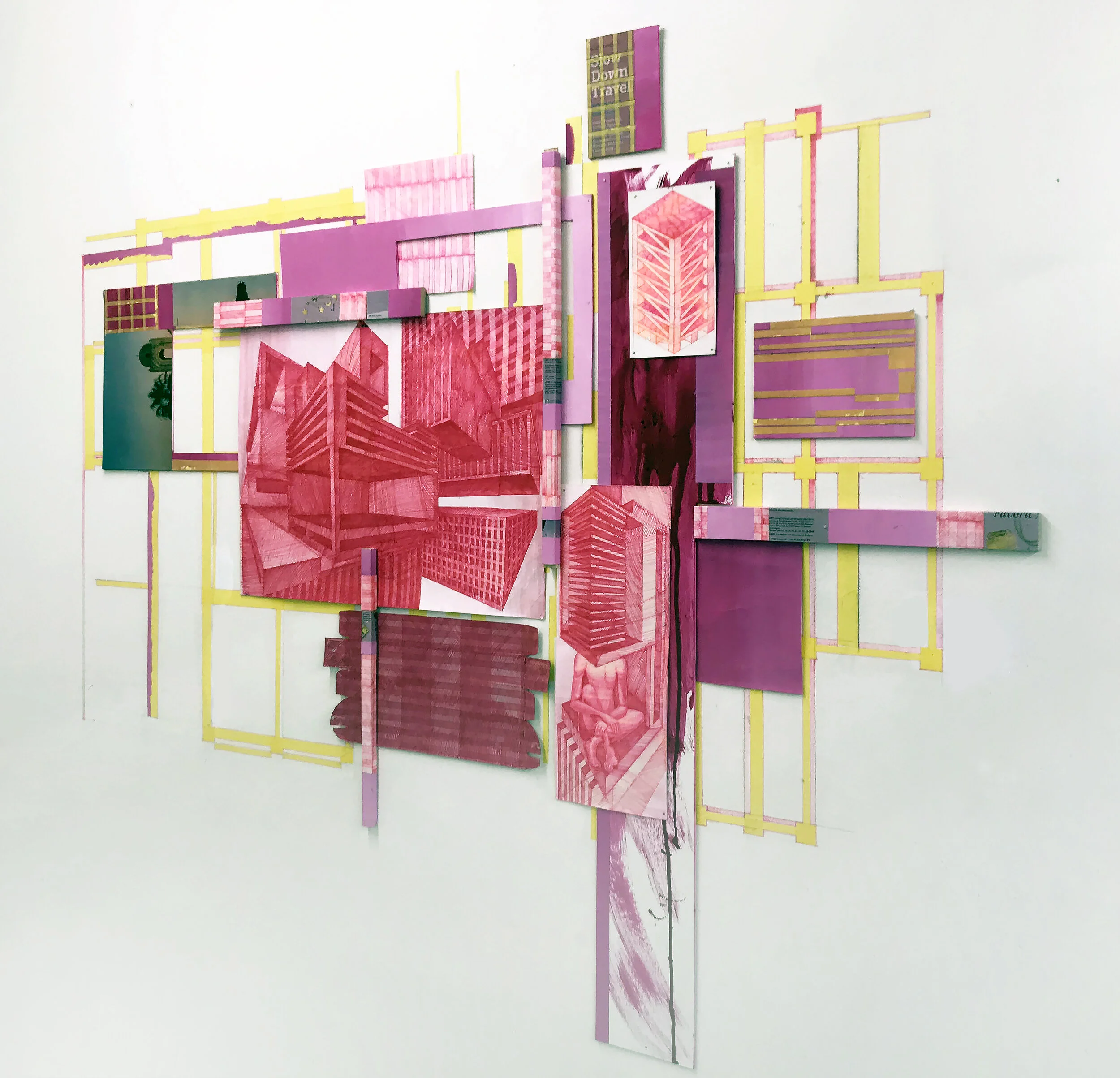 Unrecorded Archaeology, 173(w)cm x 150(h)cm x 2(d)cm, Mixed Media, 2020
