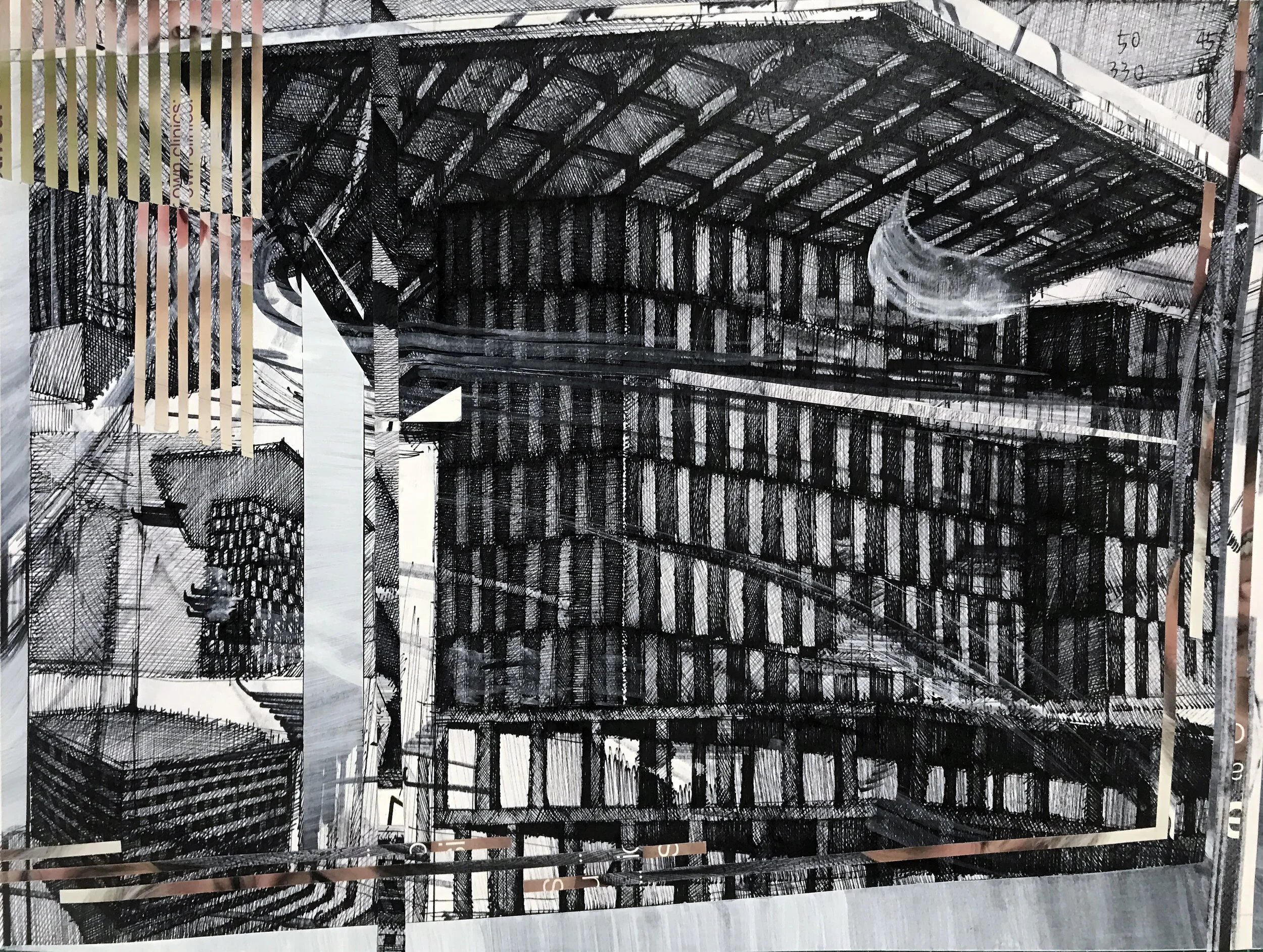 Urban Camouflage 05, 50(w)cm x 40(h)cm x 2(d)cm, Collage, 2018