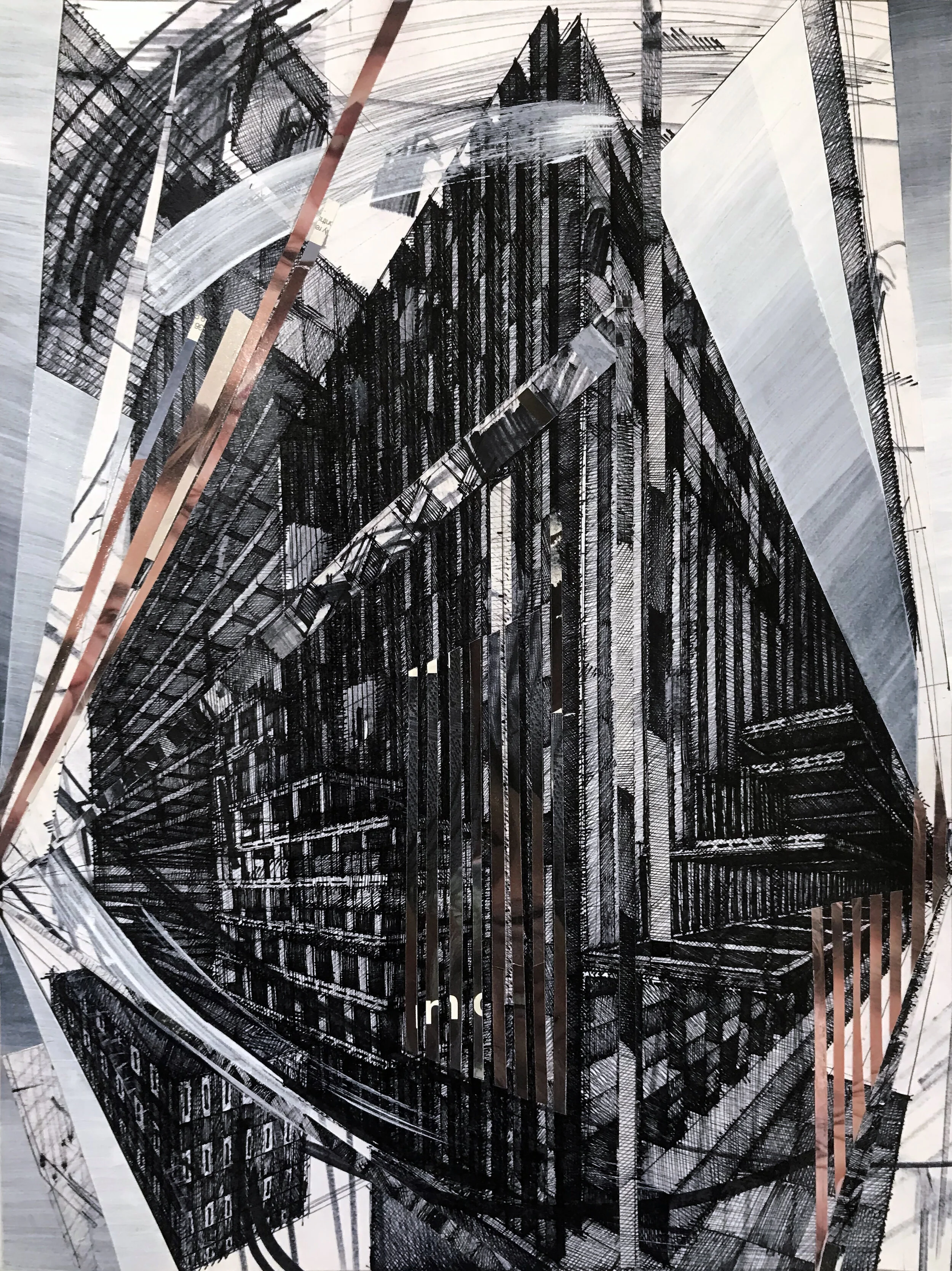 Urban Camouflage 04, 40(w)cm x 50(h)cm x 2(d)cm, Collage, 2018