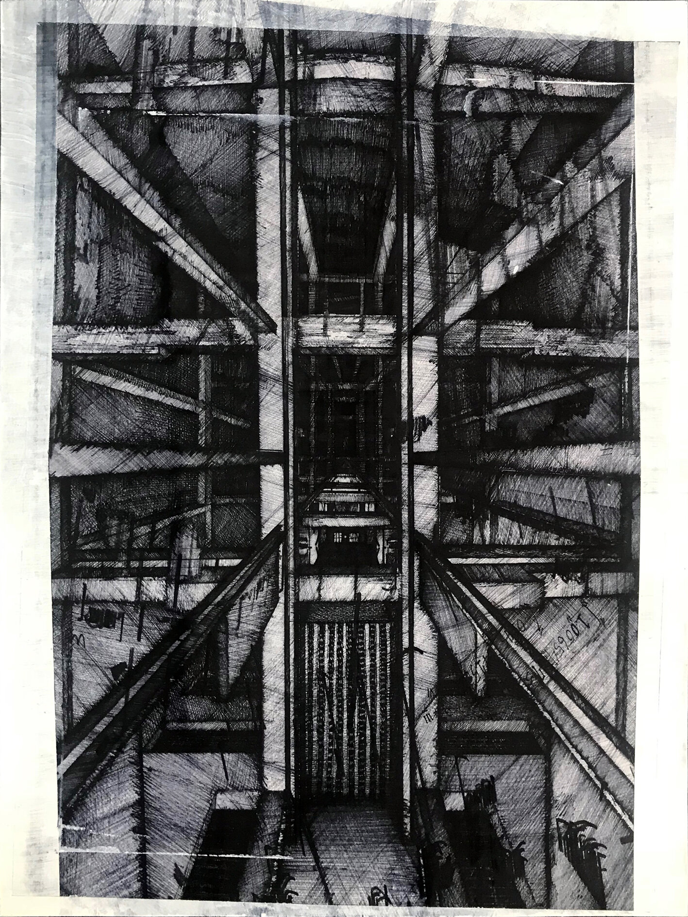 Urban Methodology 16122016, Pen on Waste Materials, 30(w)cm x 40(h)cm, 2016