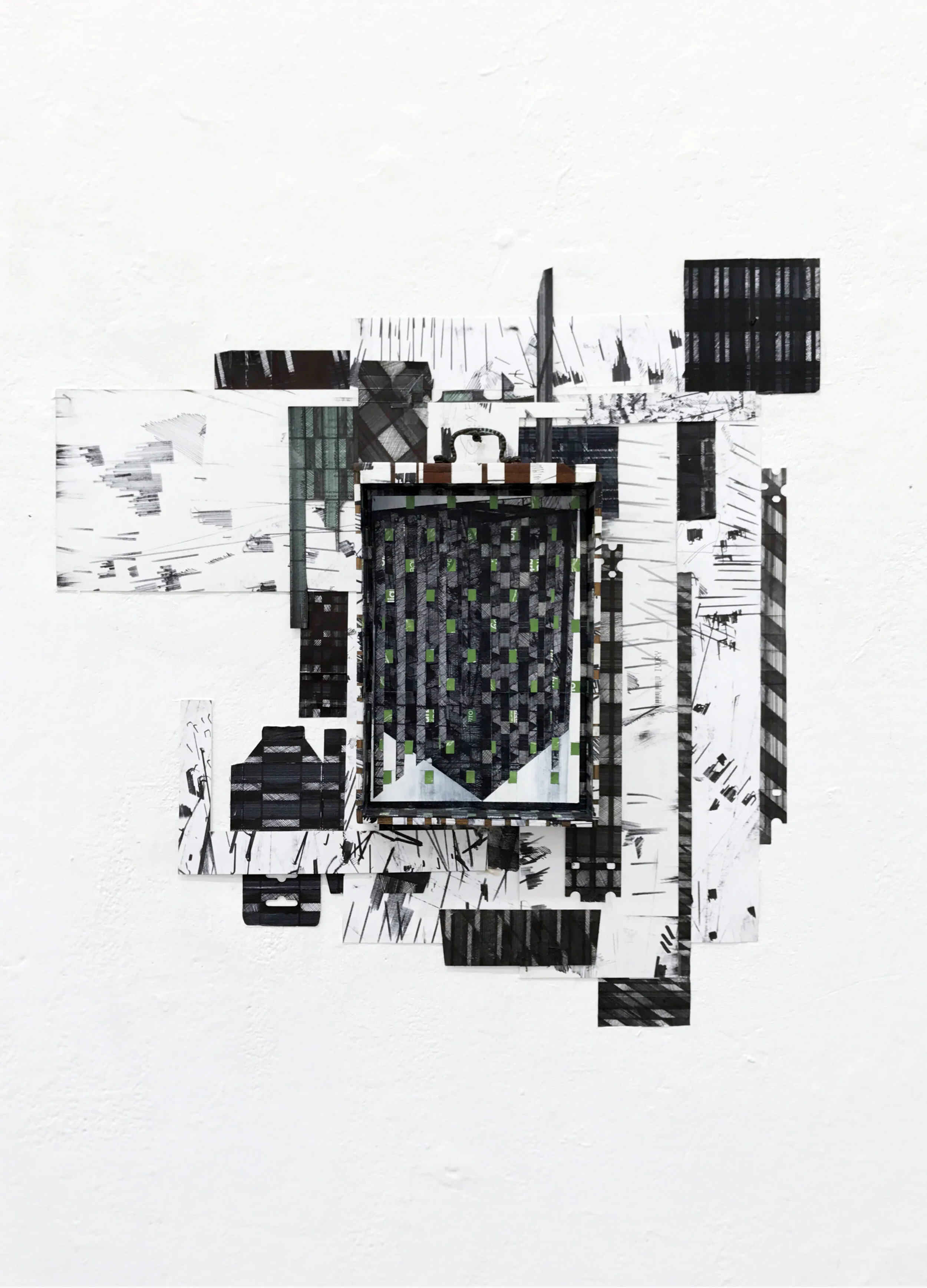 Urban Methodology 16082017, Pen, Waste Paper and Waste Furniture, 75cm(w) x 69cm(h) x 4cm(d), 2017