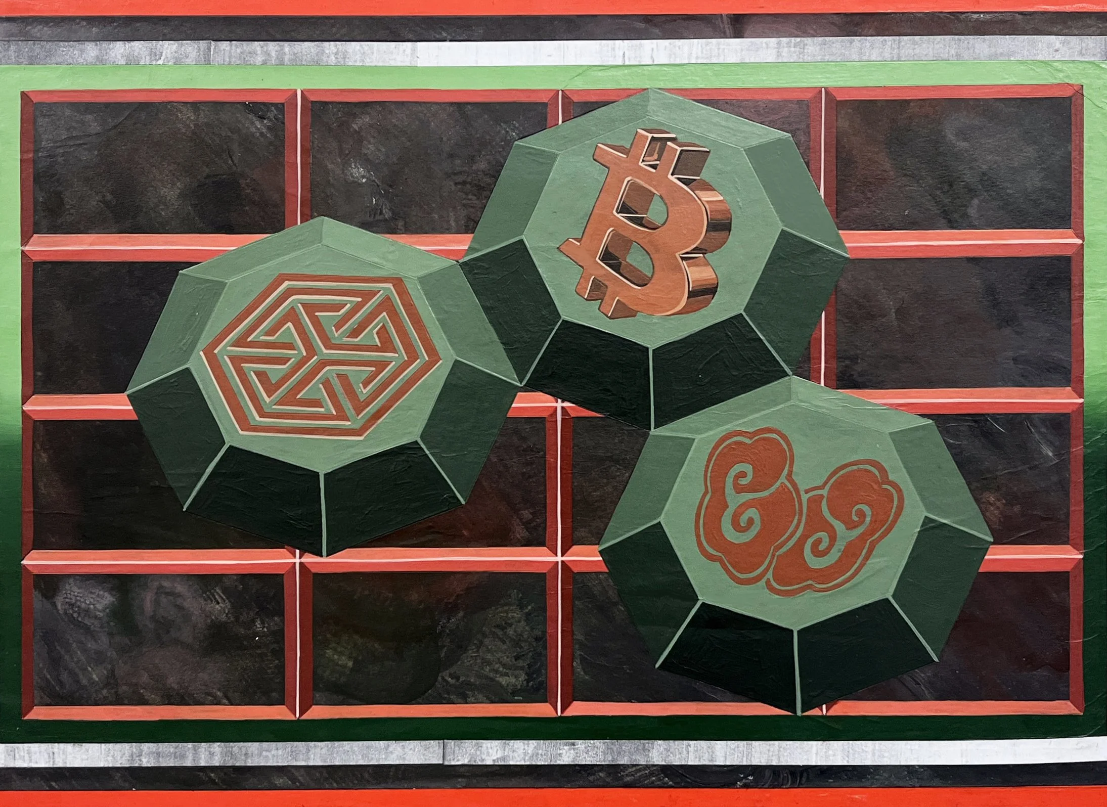 Liquid Purgatory Unit 229 Series, Acrylic and Pen Drawing on Wooden Board, 42(w)cm x 59.4(h)cm x 3(d)cm, 2025