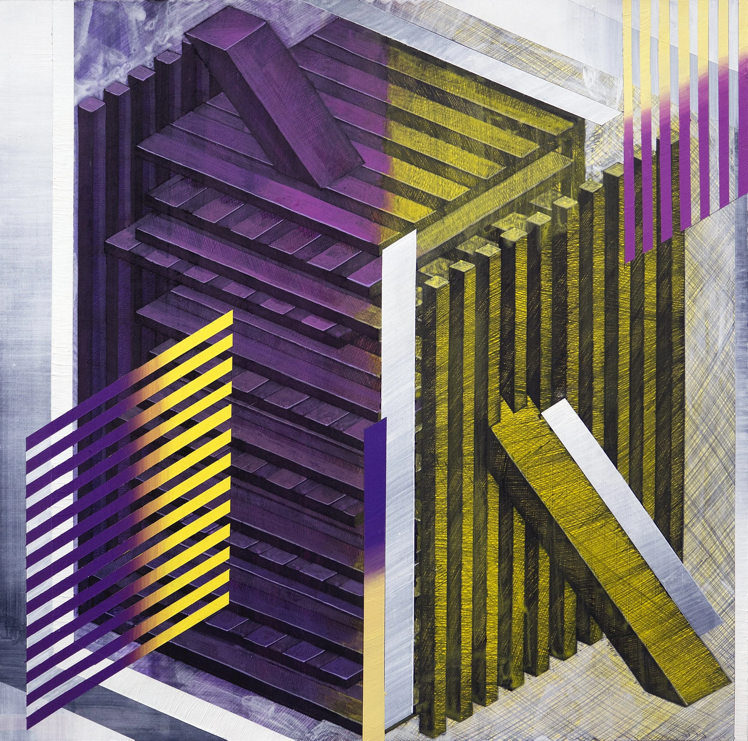 Urban Methodology DaCapo, Pen Drawing and Acrylic on Paper,
50(w)cm x 50(h)cm x 2(d) (Unframed), 2021
