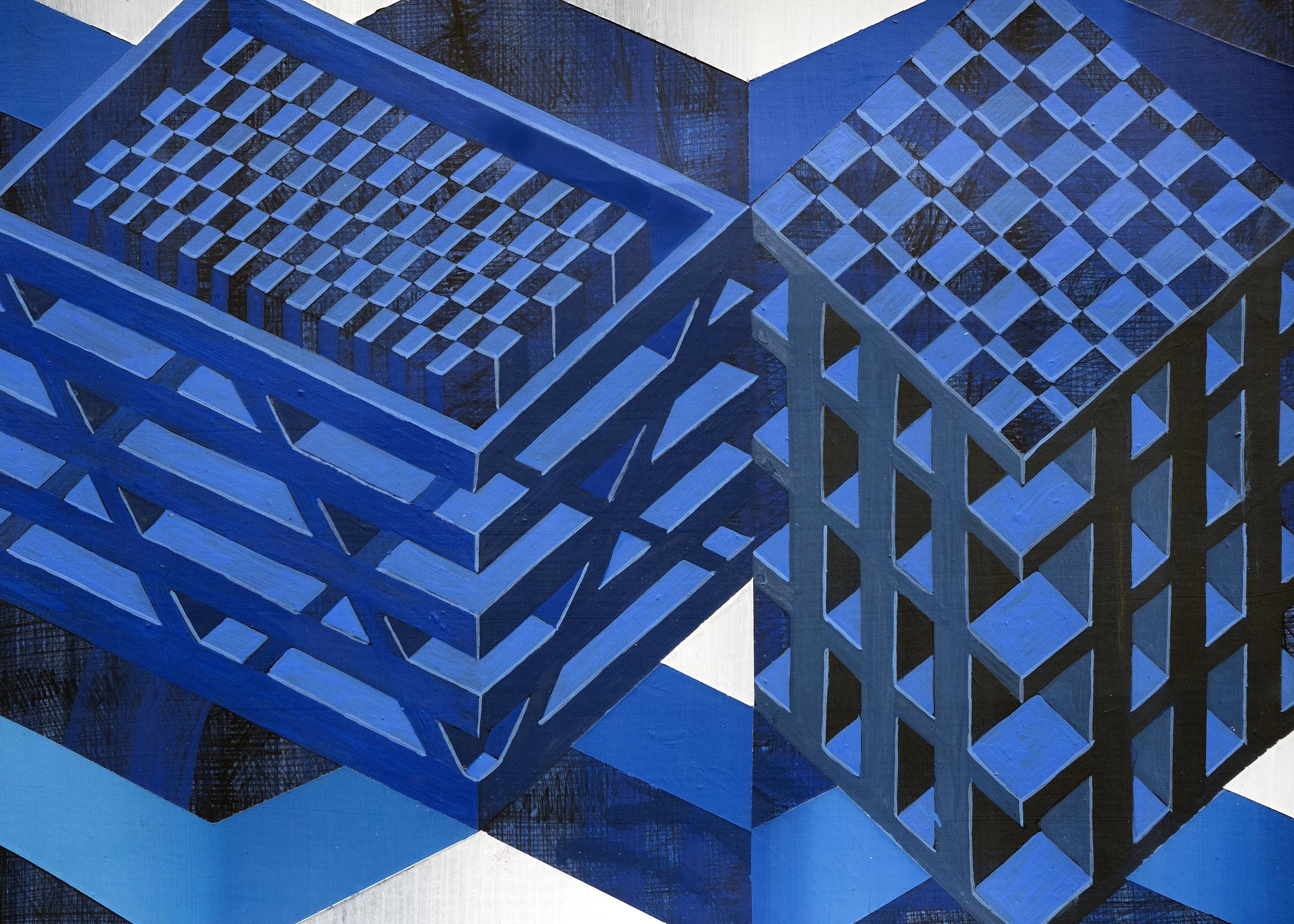 Urban Methodology DaCapo, Pen Drawing and Acrylic on Paper, 35(w)cm x 25(h)cm x 2(d)cm, (Unframed), 2022
