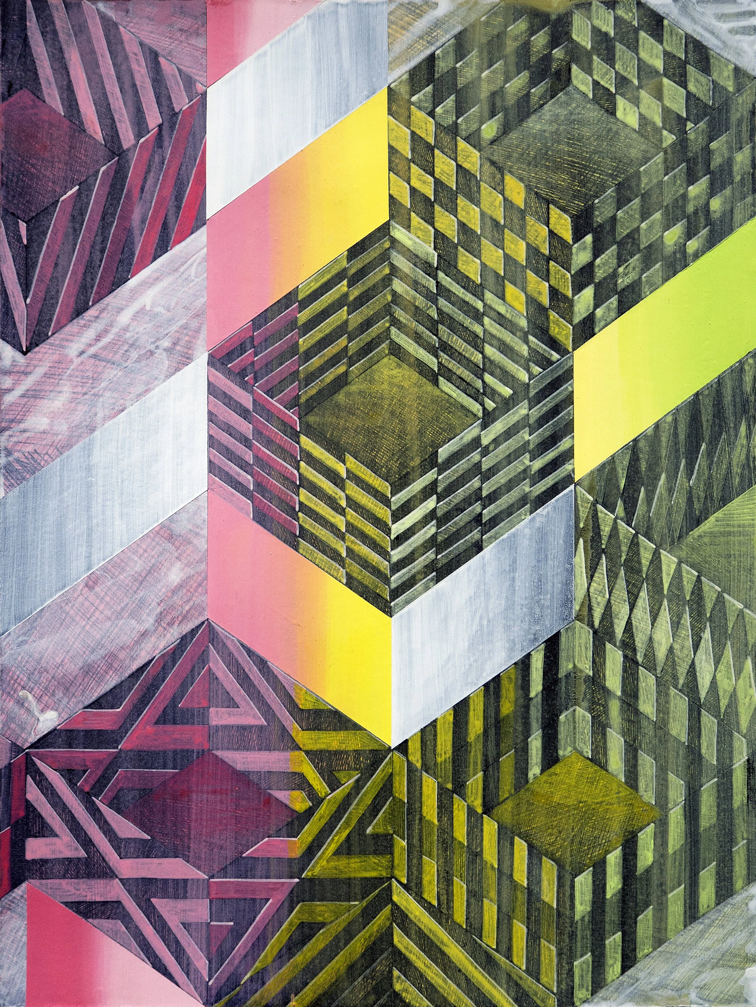 Urban Methodology DaCapo, Pen Drawing and Acrylic on Paper, 29(w)cm x 39(h)cm x 2cm(d) (Unframed), 2021 