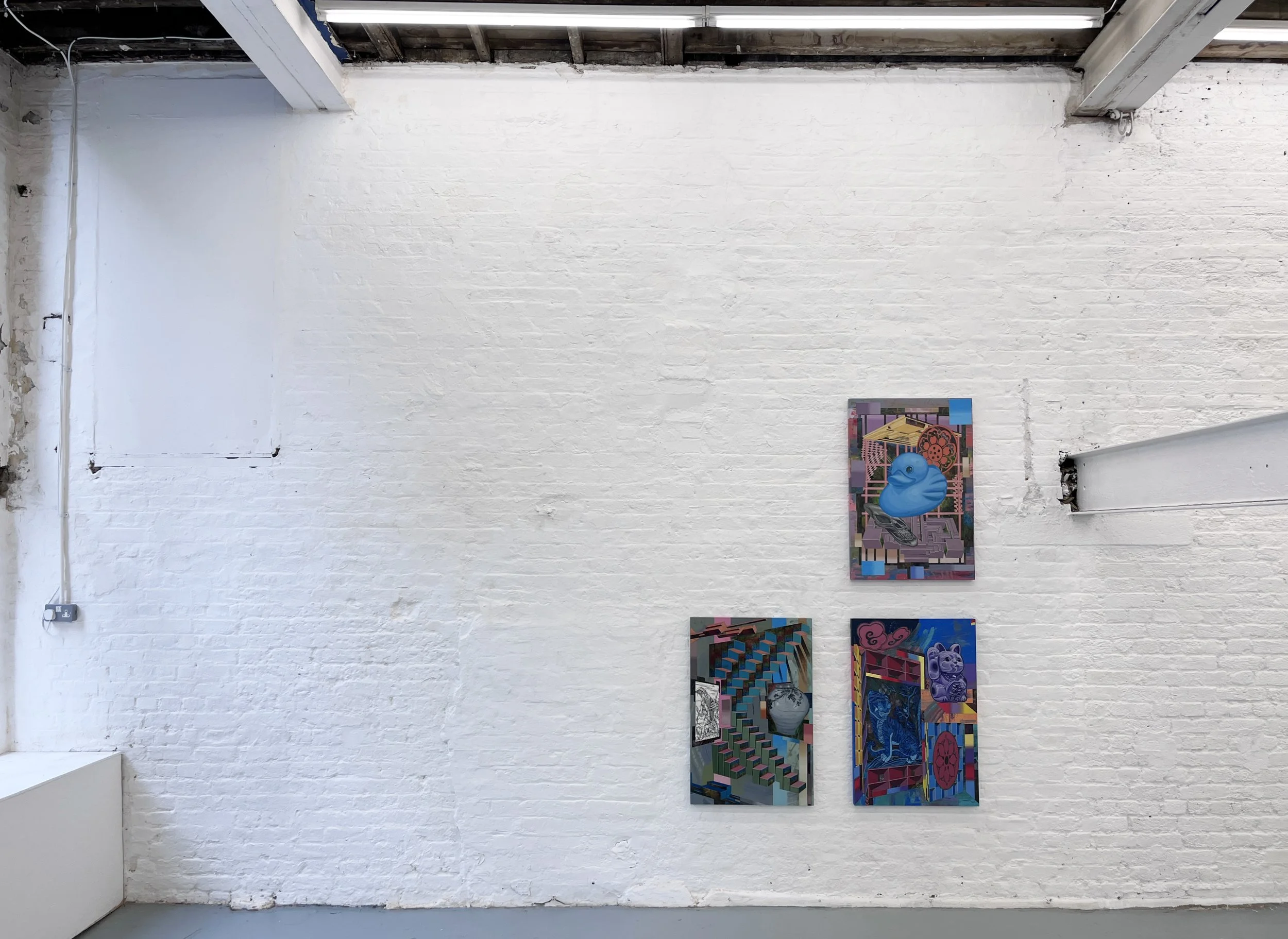 Defaced Vitrine, Acrylic painting on wooden board, 61(w)cm x  91(h)cm 3(d)cm, 2025_The 2026 iteration of the Art Embassy Network (ArtEN) Annual Exhibition ArtEN | Art Network: “Degrees of Contact”, Florence Trust, London, UK, 2026