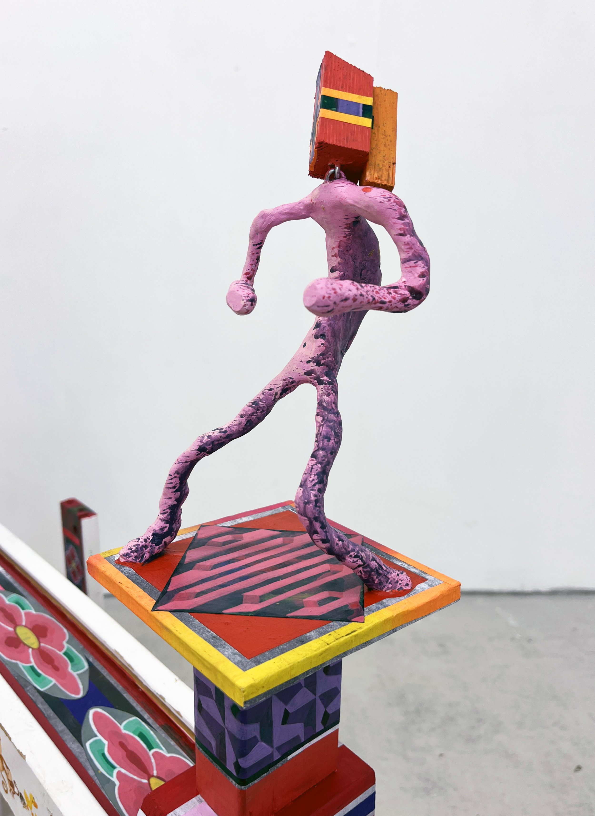 Ephemeral Tableaux II | Tableaux éphémères II,
Acrylic and Pen Drawing on Found Objects 
94(w)cm x 155(h)cm x 79(d)cm, 2026