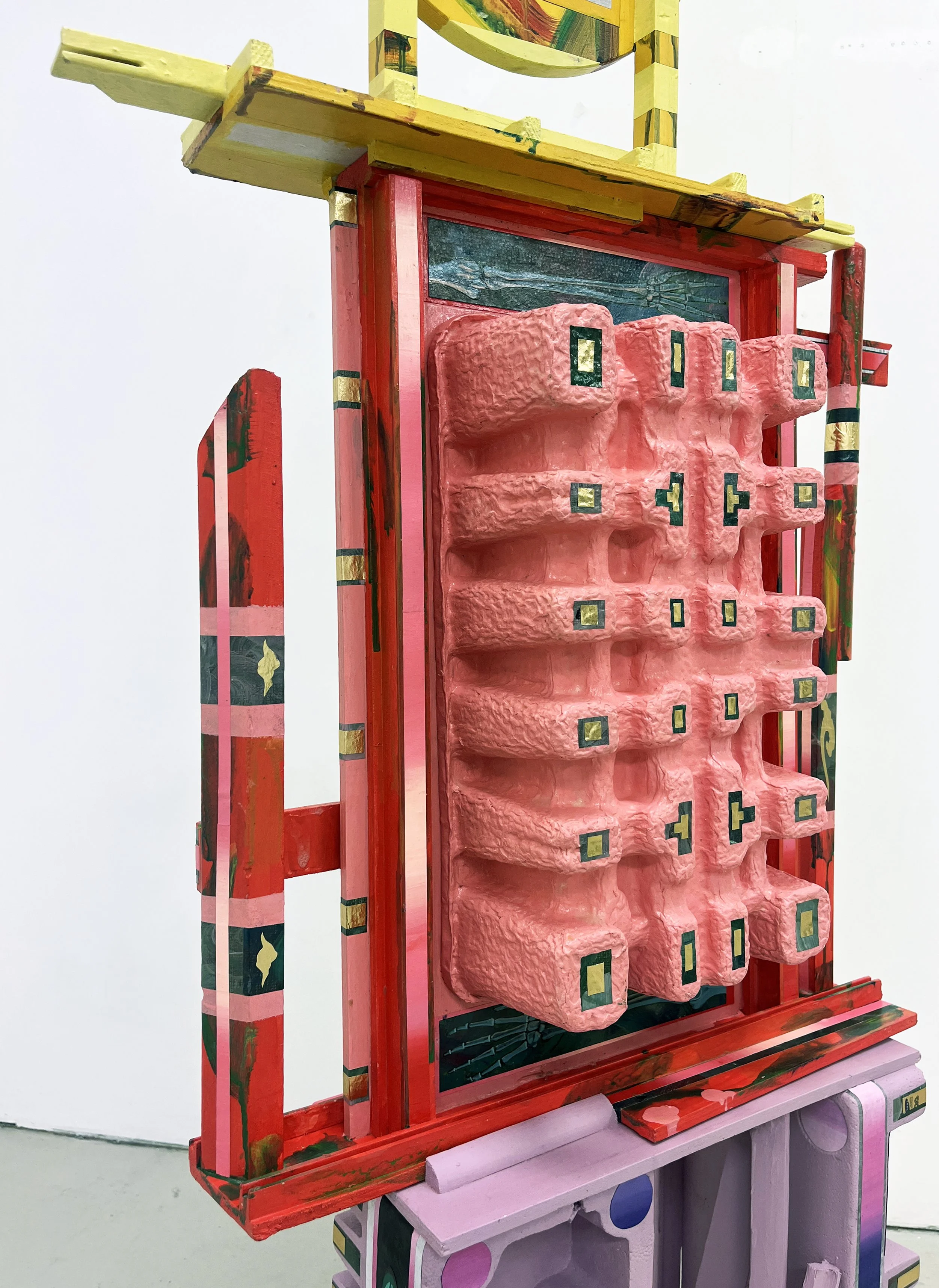 Non-monumental monument II,
Acrylic and Pen Drawing on Found Objects,
57(w)cm x 155(h)cm x 35(d)cm, 2026