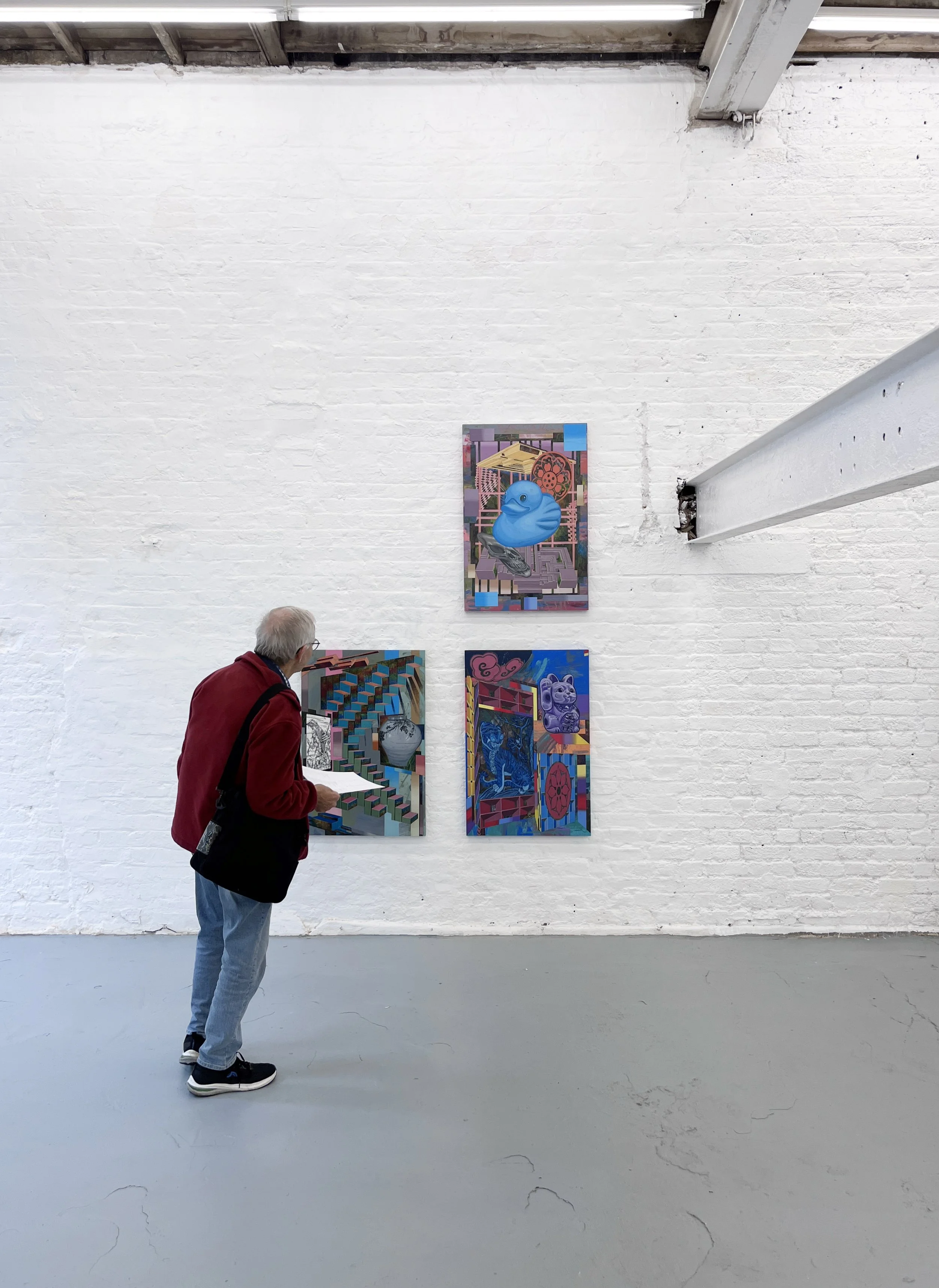 Defaced Vitrine, Acrylic painting on wooden board, 61(w)cm x  91(h)cm 3(d)cm, 2025_The 2026 iteration of the Art Embassy Network (ArtEN) Annual Exhibition ArtEN | Art Network: “Degrees of Contact”, Florence Trust, London, UK, 2026