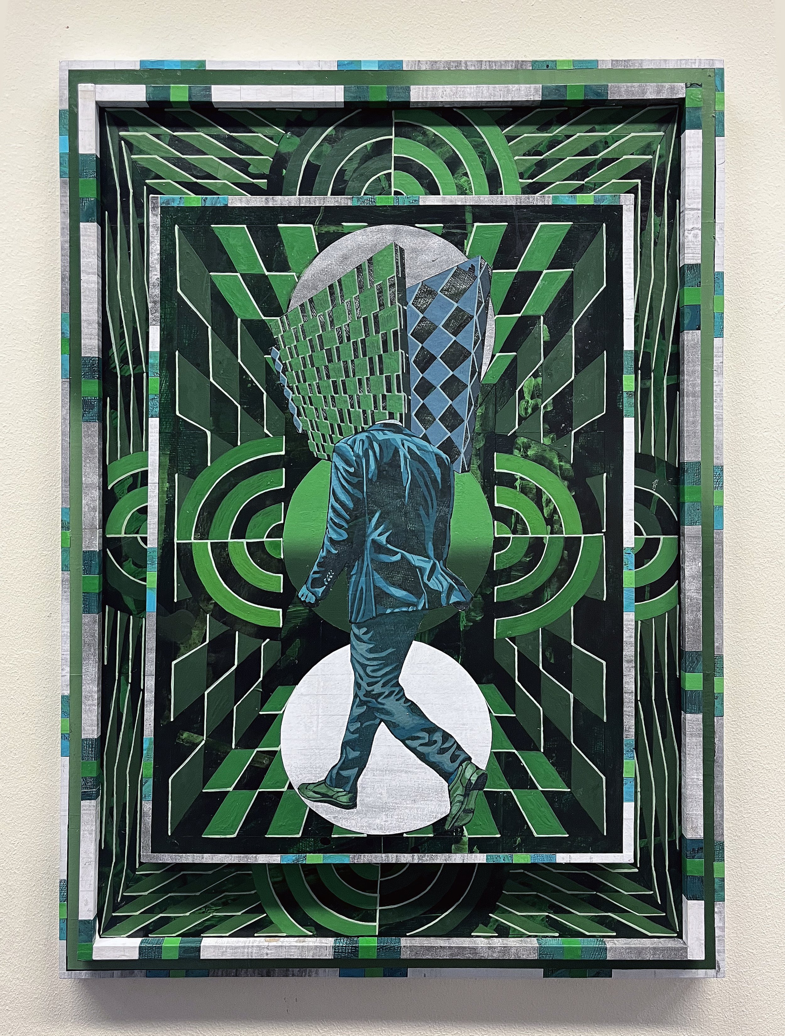 Consternation Life Style,
42(w)cm x 59.4(h)cm x 4(d)cm, Acyrlic and Pen Drawing on Wooden Panel, 2023