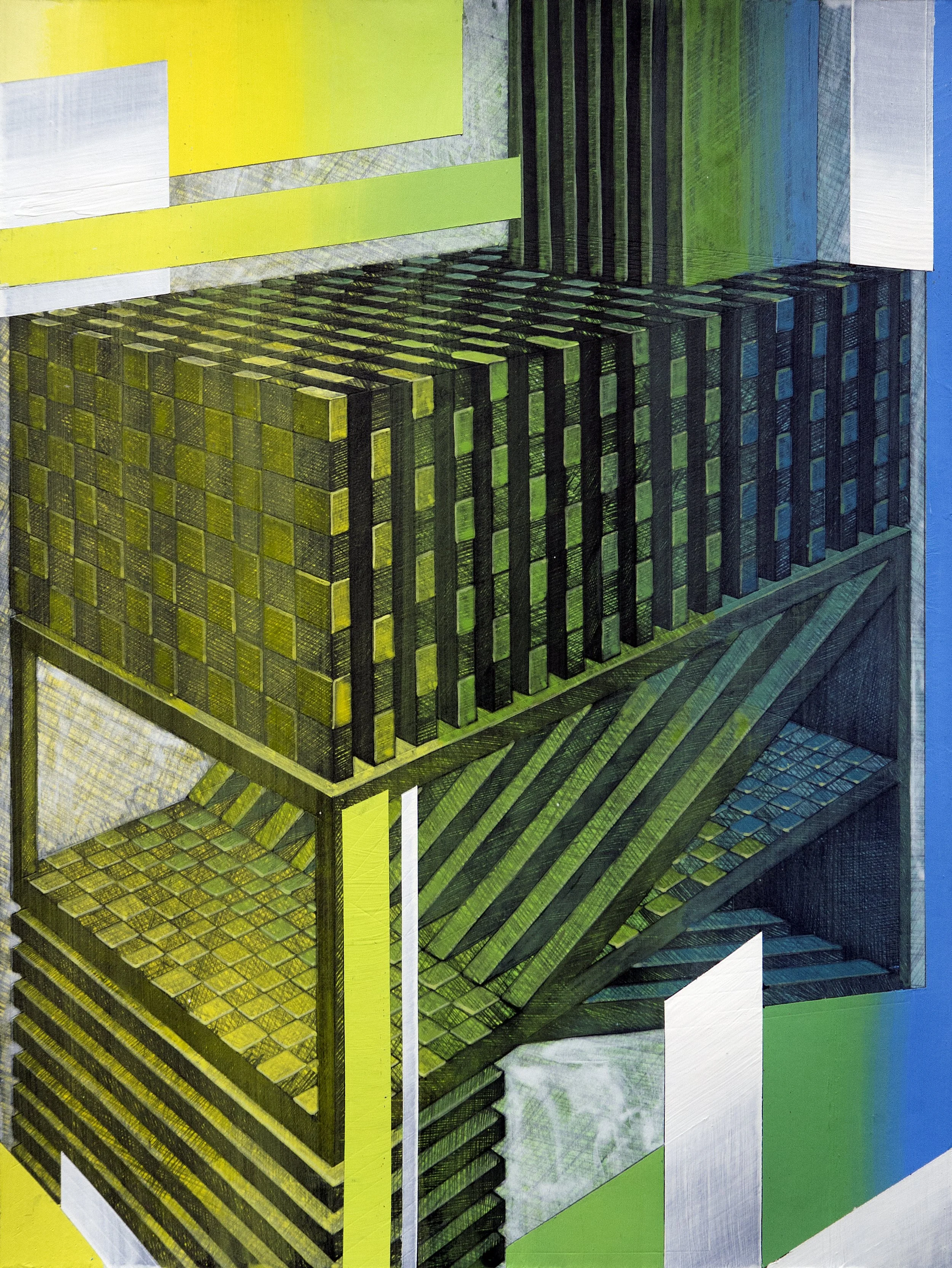 Urban Methodology DaCapo, Pen Drawing and Acrylic on Paper, 29(w)cm x 39(h)cm x 2cm(d) (Unframed), 2021