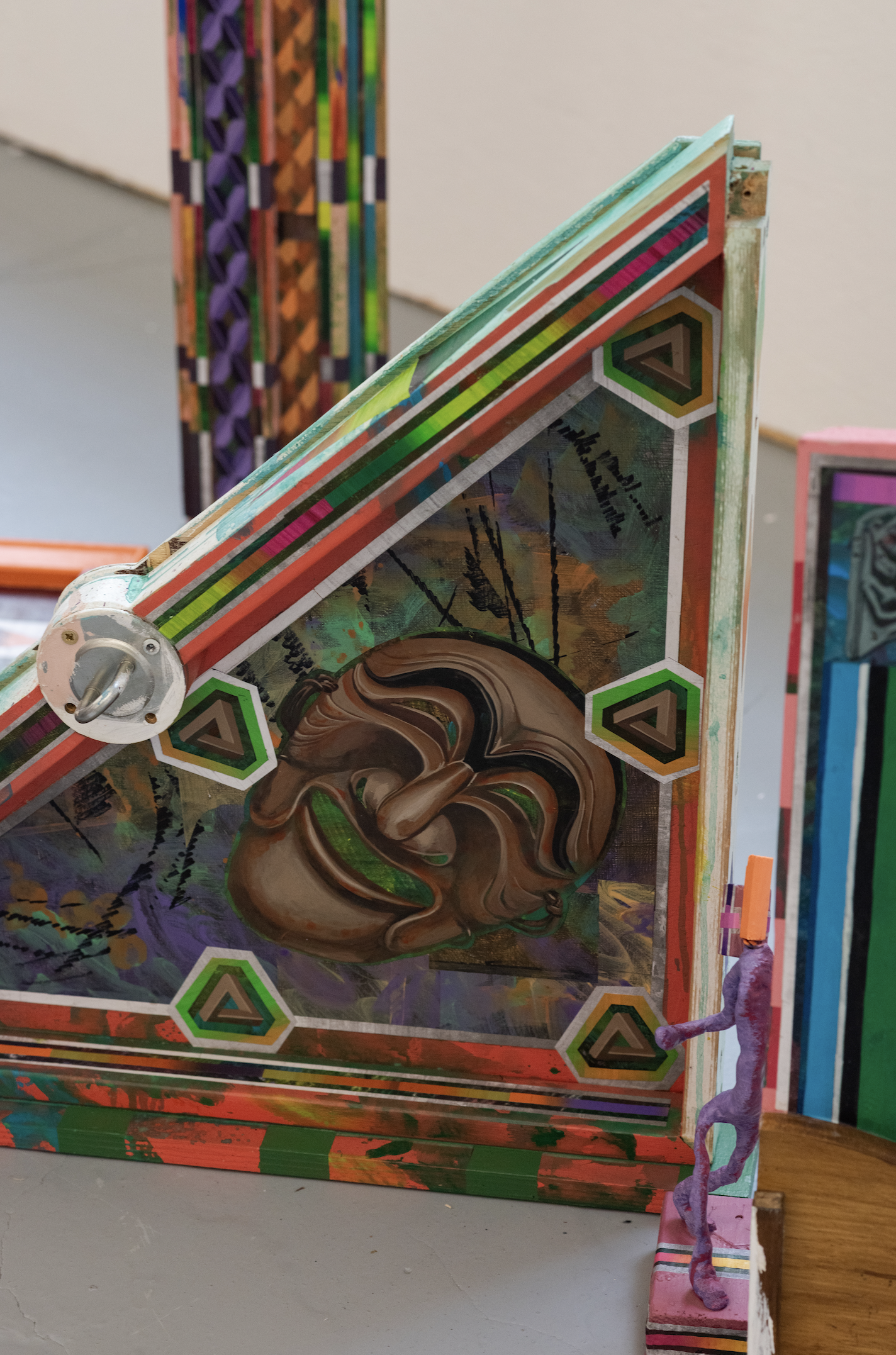 Ephemeral Tableaux, Acrylic and pen drawing on found objects, 250(w)cm x 250(d)cm x 155(h) cm, 2026_The 2026 iteration of the Art Embassy Network (ArtEN) Annual Exhibition ArtEN | Art Network: “Degrees of Contact”, Florence Trust, London, UK, 2026