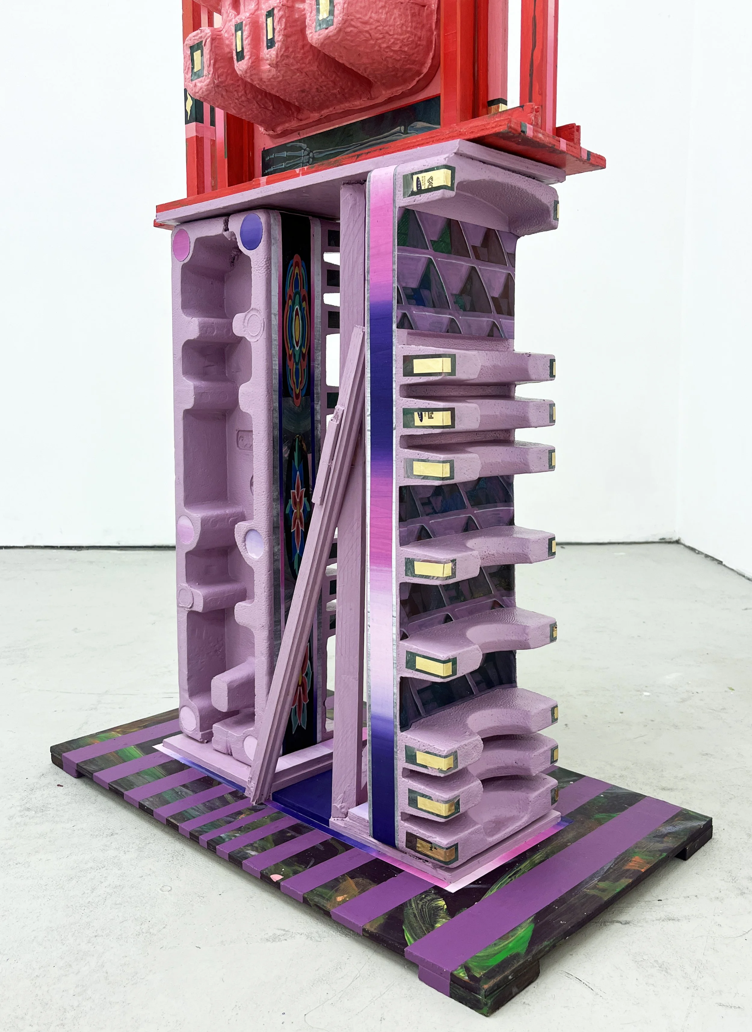 Non-monumental monument II,
Acrylic and Pen Drawing on Found Objects,
57(w)cm x 155(h)cm x 35(d)cm, 2026
