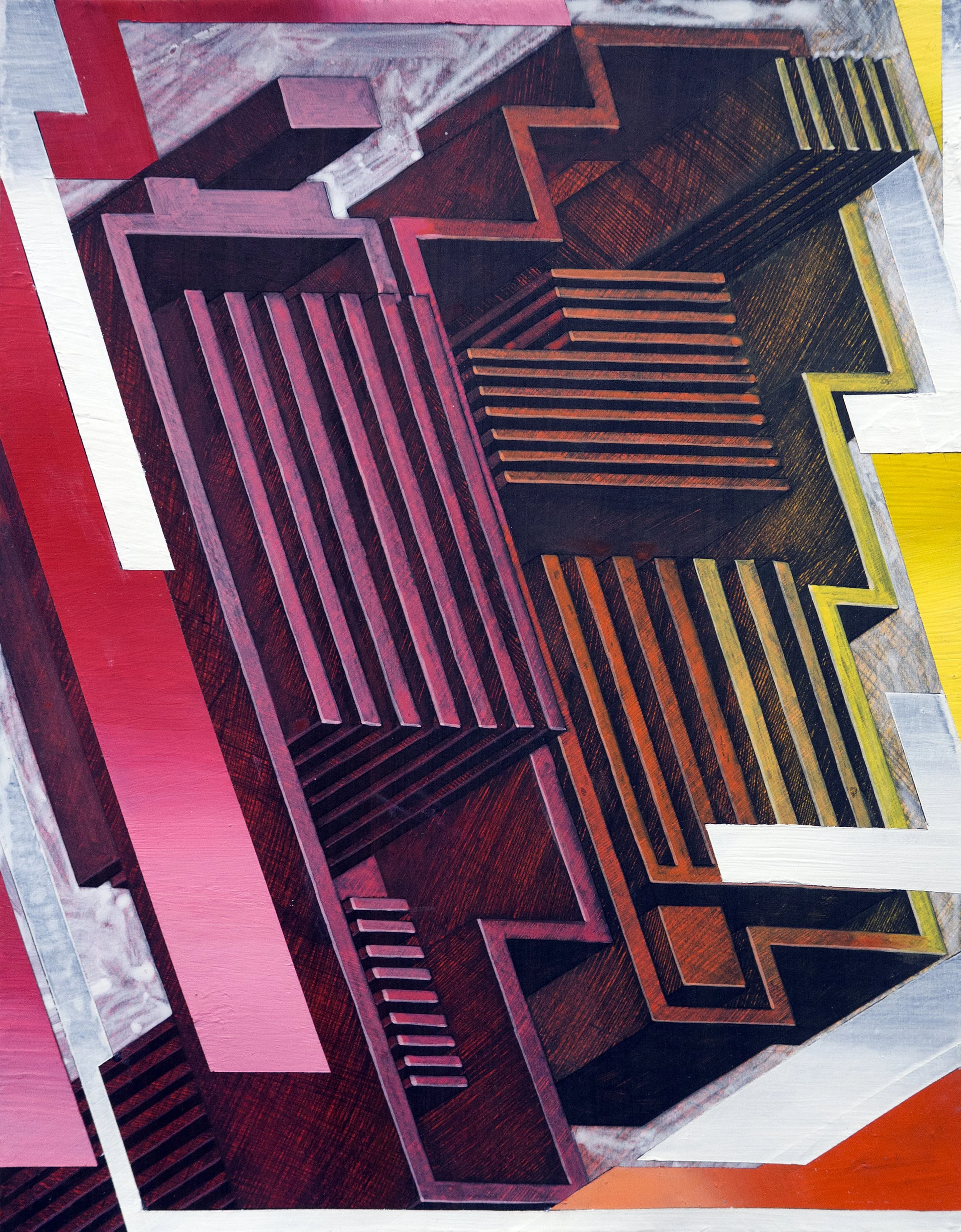 Urban Methodology DaCapo, Pen Drawing and Acrylic on Paper, 29(w)cm x 39(h)cm x 2cm(d) (Unframed), 2021 