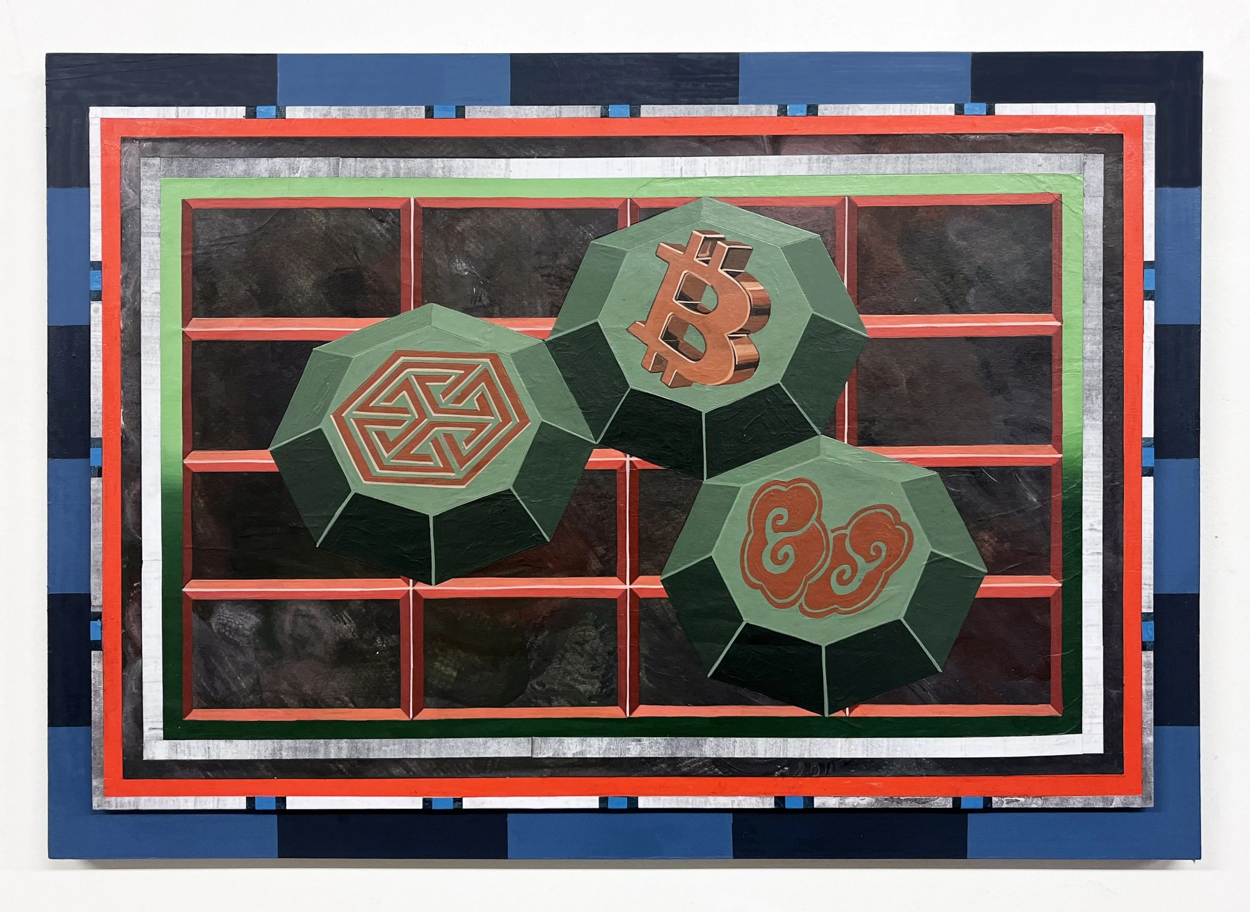 Liquid Purgatory Unit 229 Series, Acrylic and Pen Drawing on Wooden Board, 42(w)cm x 59.4(h)cm x 3(d)cm, 2025
