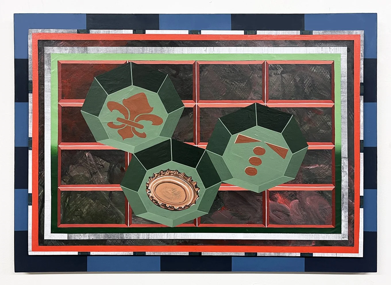 Liquid Purgatory Unit 229 Series, Acrylic and Pen Drawing on Wooden Board, 42(w)cm x 59.4(h)cm x 3(d)cm, 2025