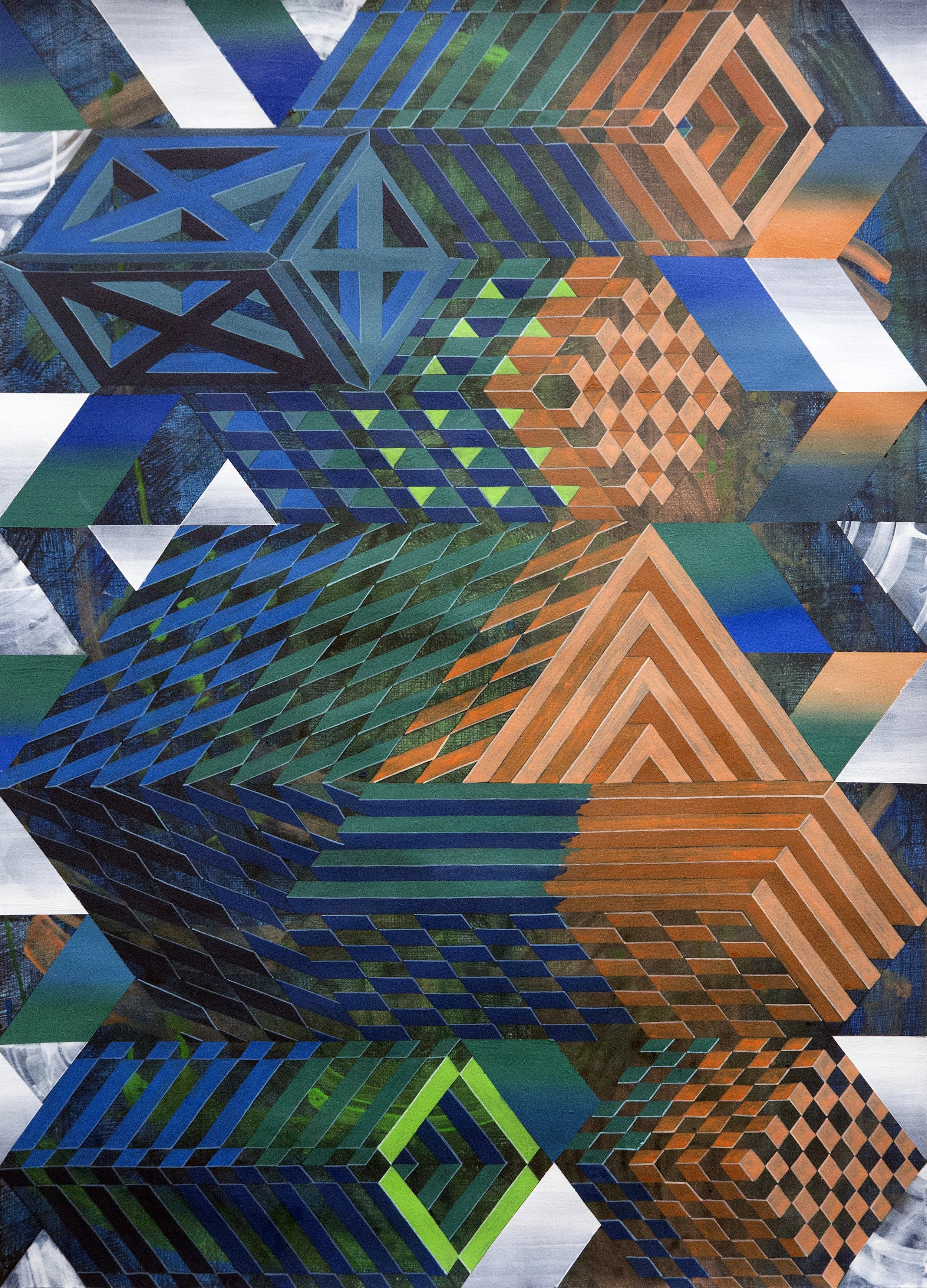 Urban Methodology DaCapo, Pen Drawing and Acrylic on Paper, 50(w)cm x 70(h)cm x 2(d)cm (Unframed), 2022