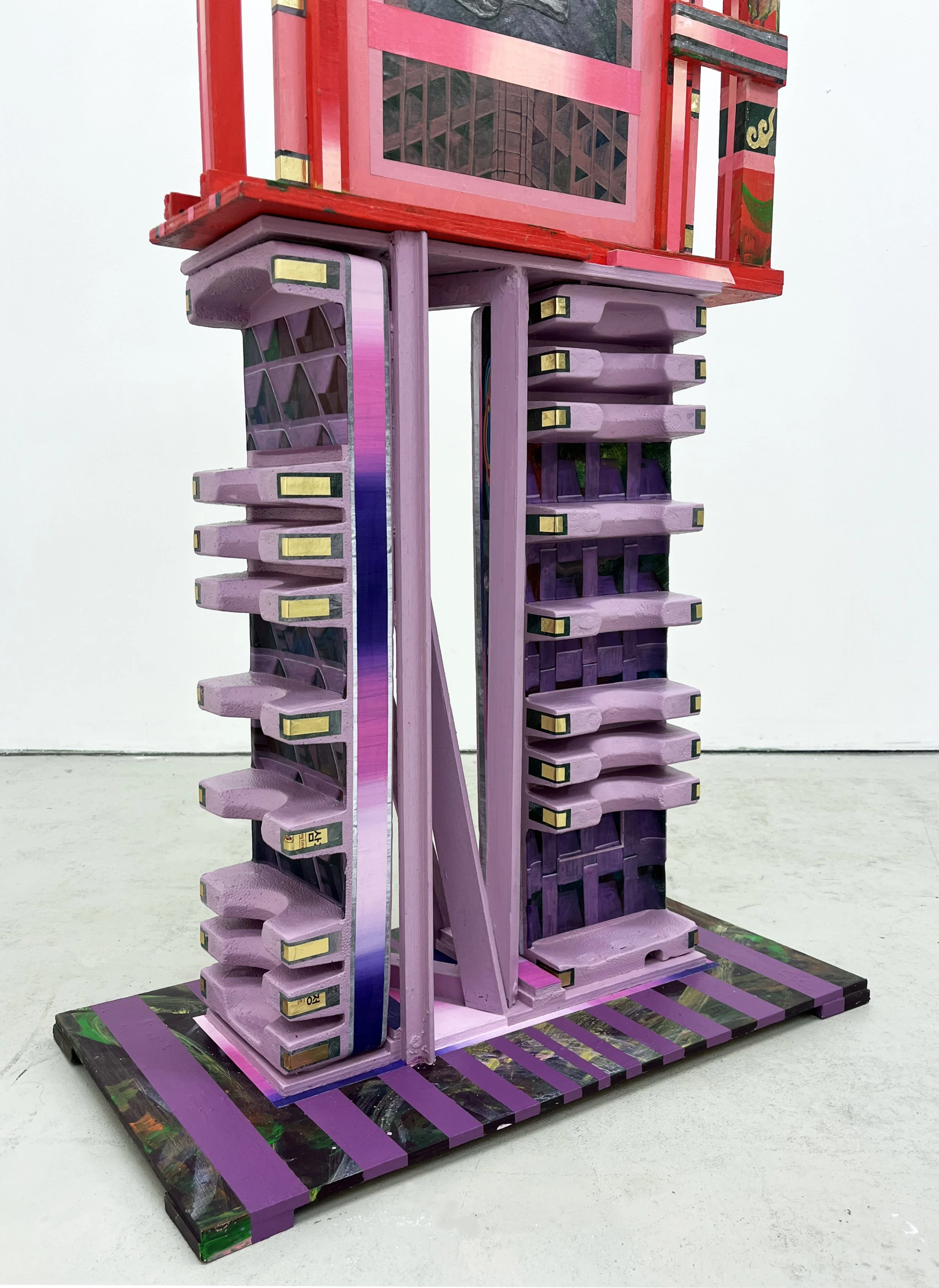 Non-monumental monument II,
Acrylic and Pen Drawing on Found Objects,
57(w)cm x 155(h)cm x 35(d)cm, 2026