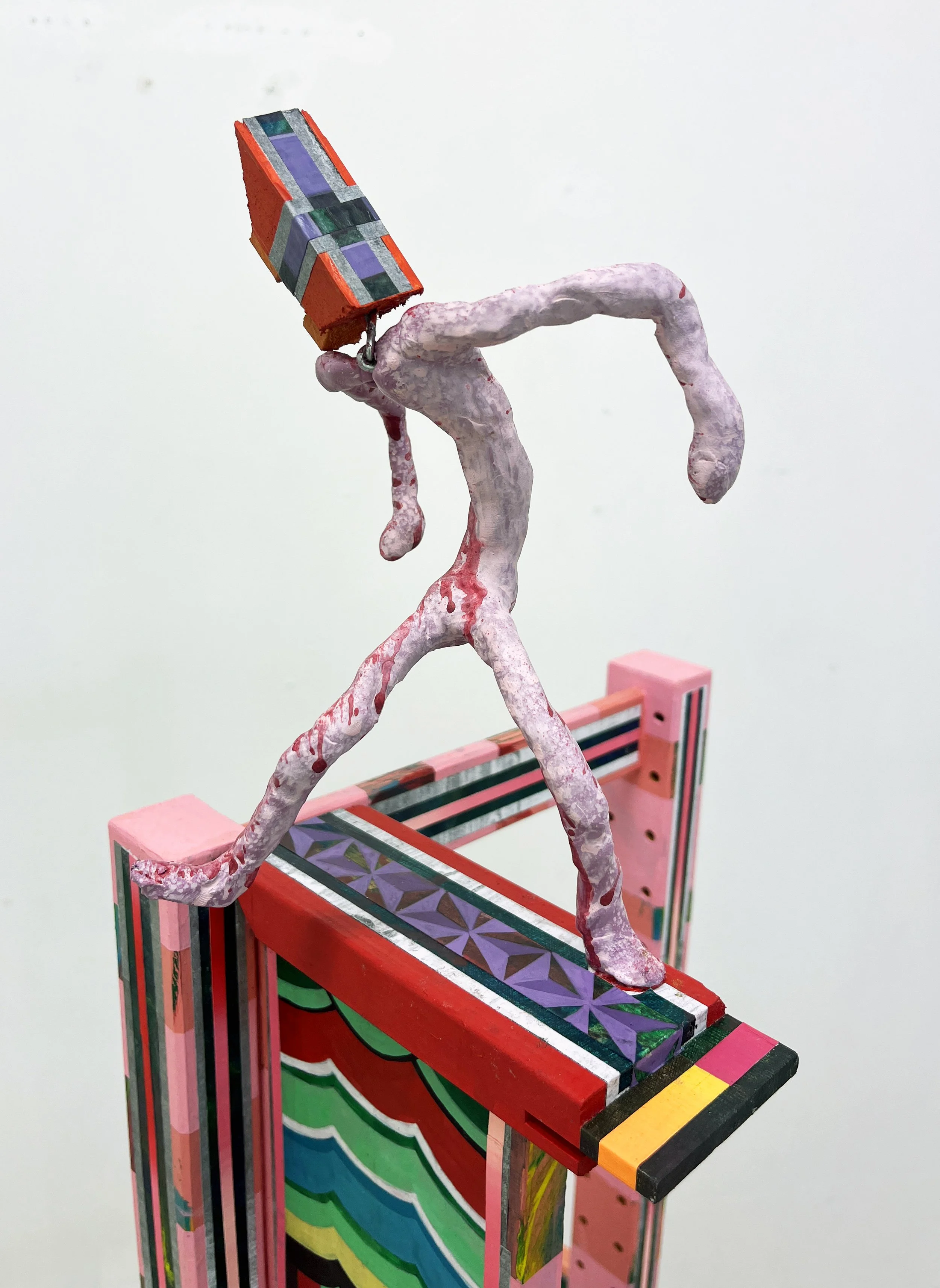 Ephemeral Tableaux II | Tableaux éphémères II,
Acrylic and Pen Drawing on Found Objects 
94(w)cm x 155(h)cm x 79(d)cm, 2026
