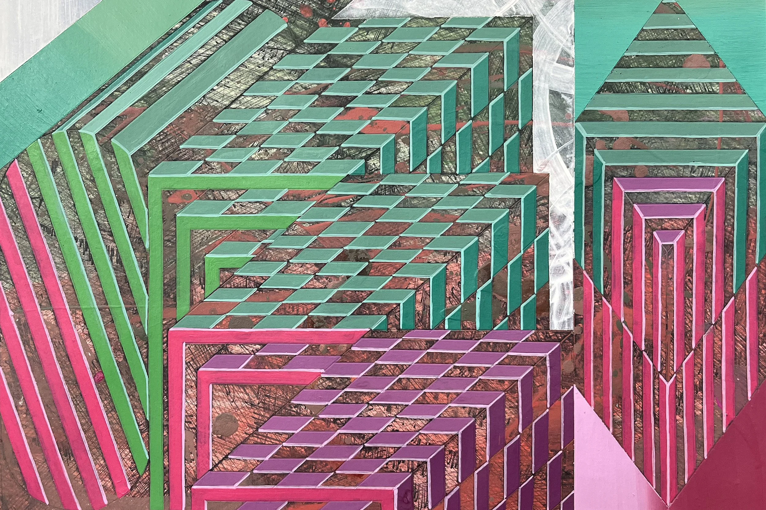 Urban Methodology DaCapo, Pen Drawing and Acrylic on Paper, 30(w)cm x 20(h)cm x 2(d)cm (Unframed), 2022