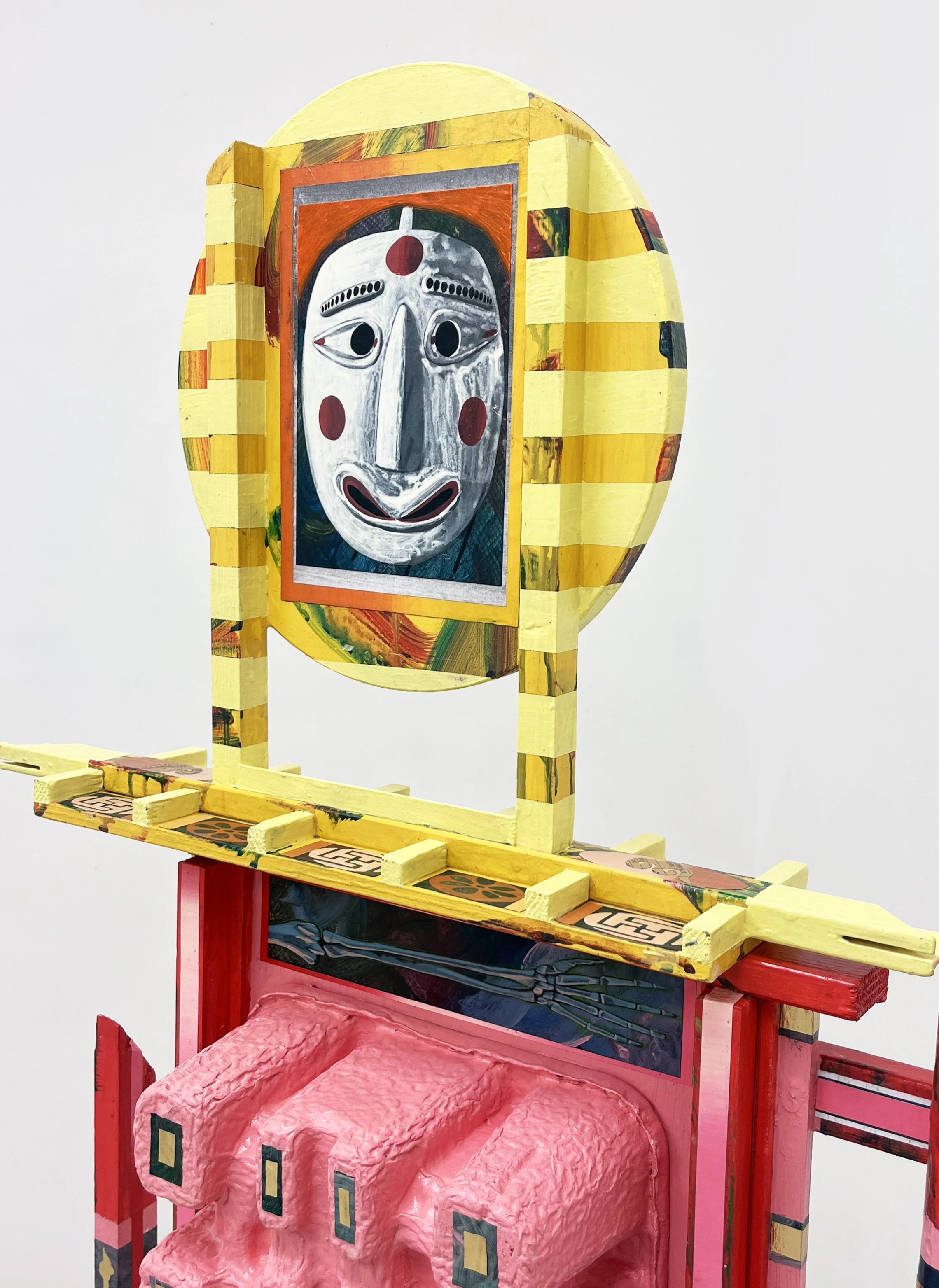 Non-monumental monument II,
Acrylic and Pen Drawing on Found Objects,
57(w)cm x 155(h)cm x 35(d)cm, 2026