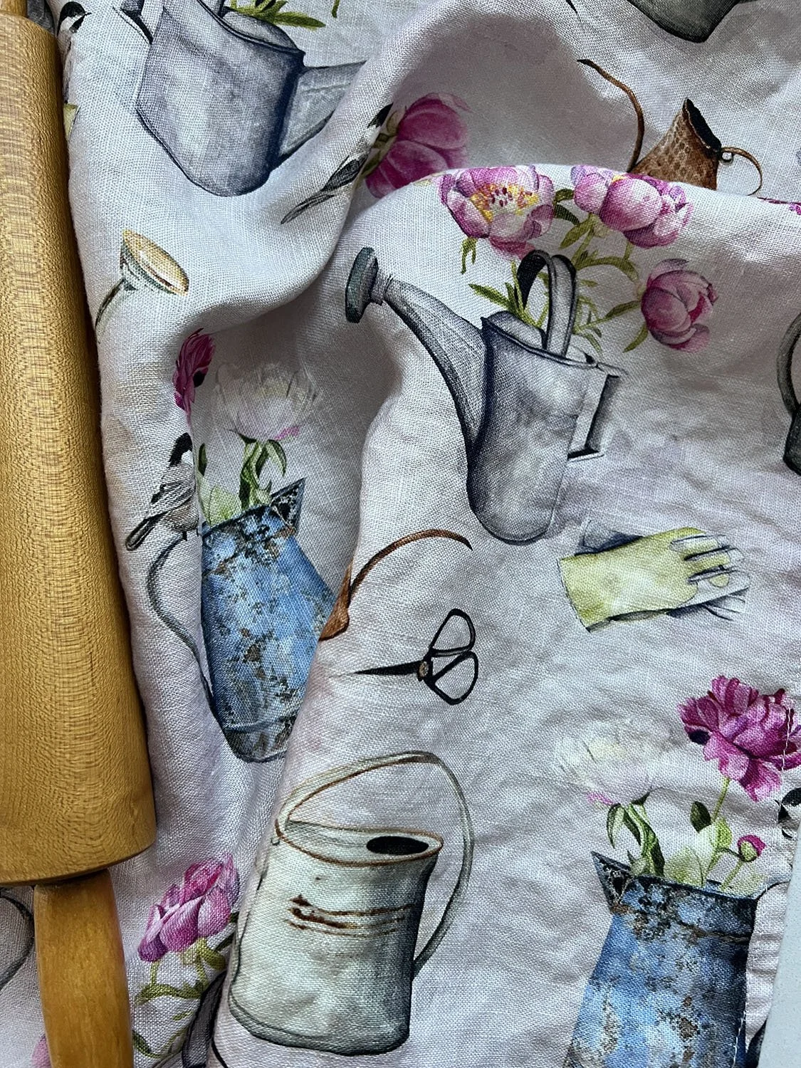 TT012 Peonies Gardening KMA Tea Towel