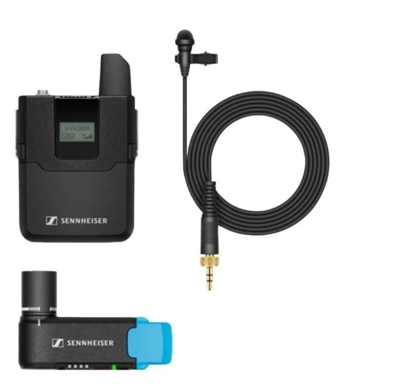 Sennheiser AVX ME2 Funkmikrofon Set mieten – Broadcast Audio Verleih Frankfurt Rhein-Main