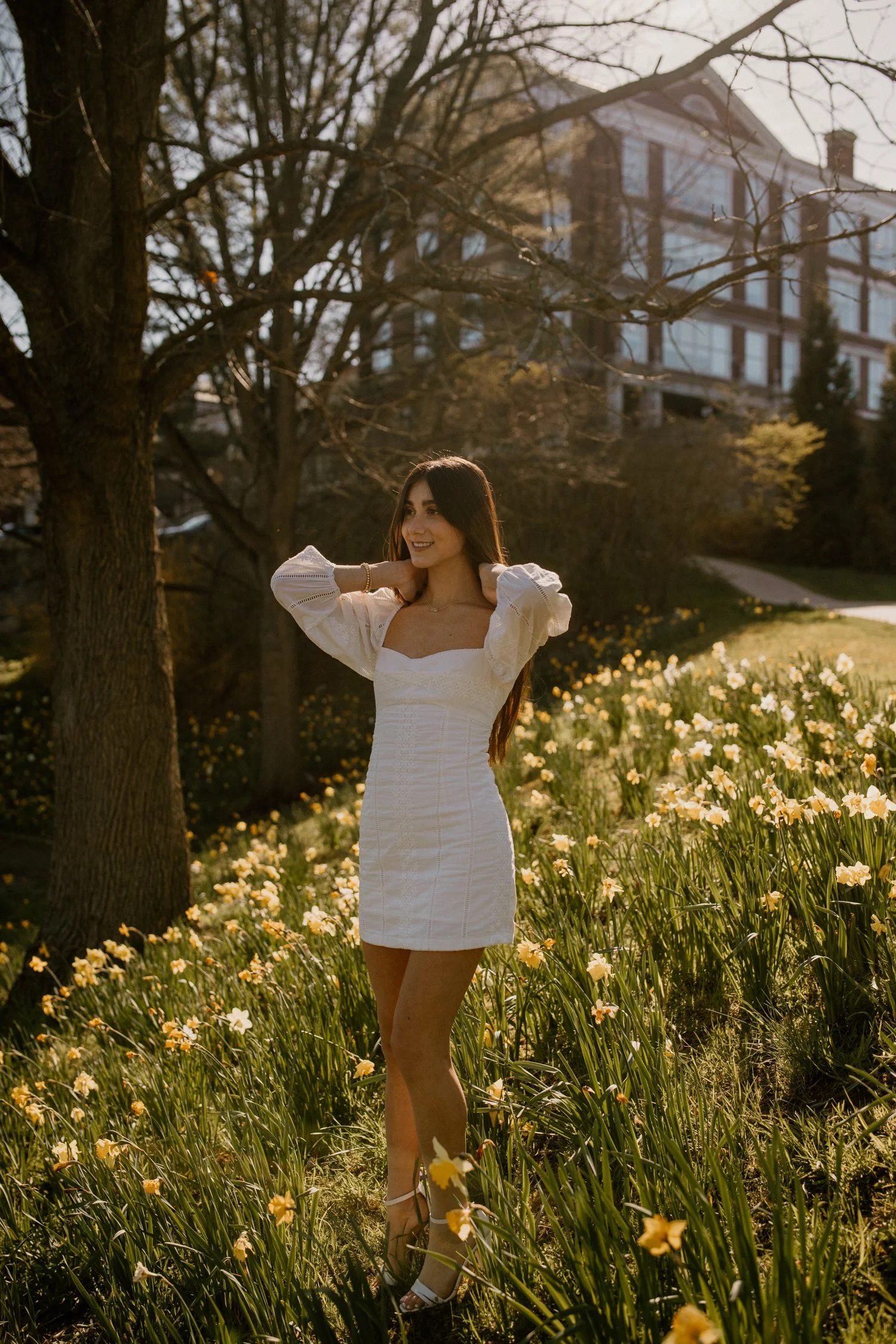 Greenwich CT high school student posing for her senior portraits