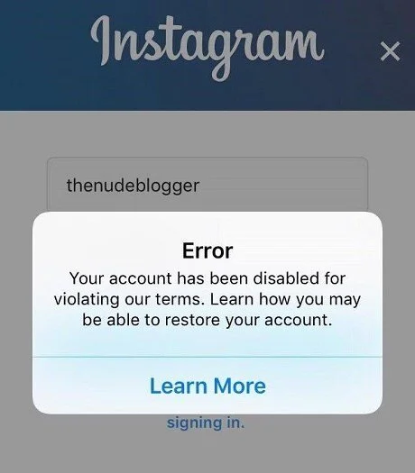 This was the message that came up when my account was abruptly deactivated on 31 July.