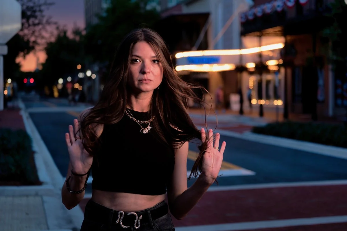 City Lights &amp; Editorial Vibes: High-Fashion Portraiture in Downtown Pensacola
