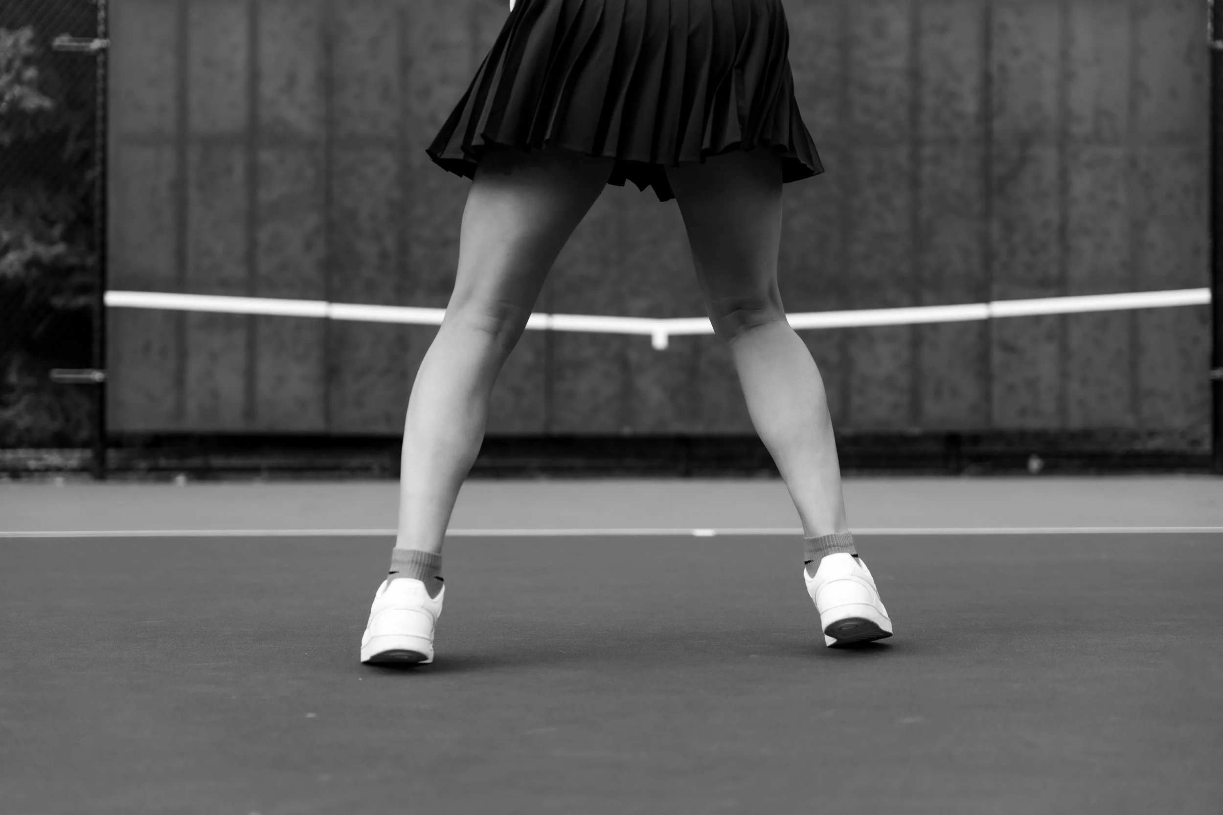 woman on tennis court
