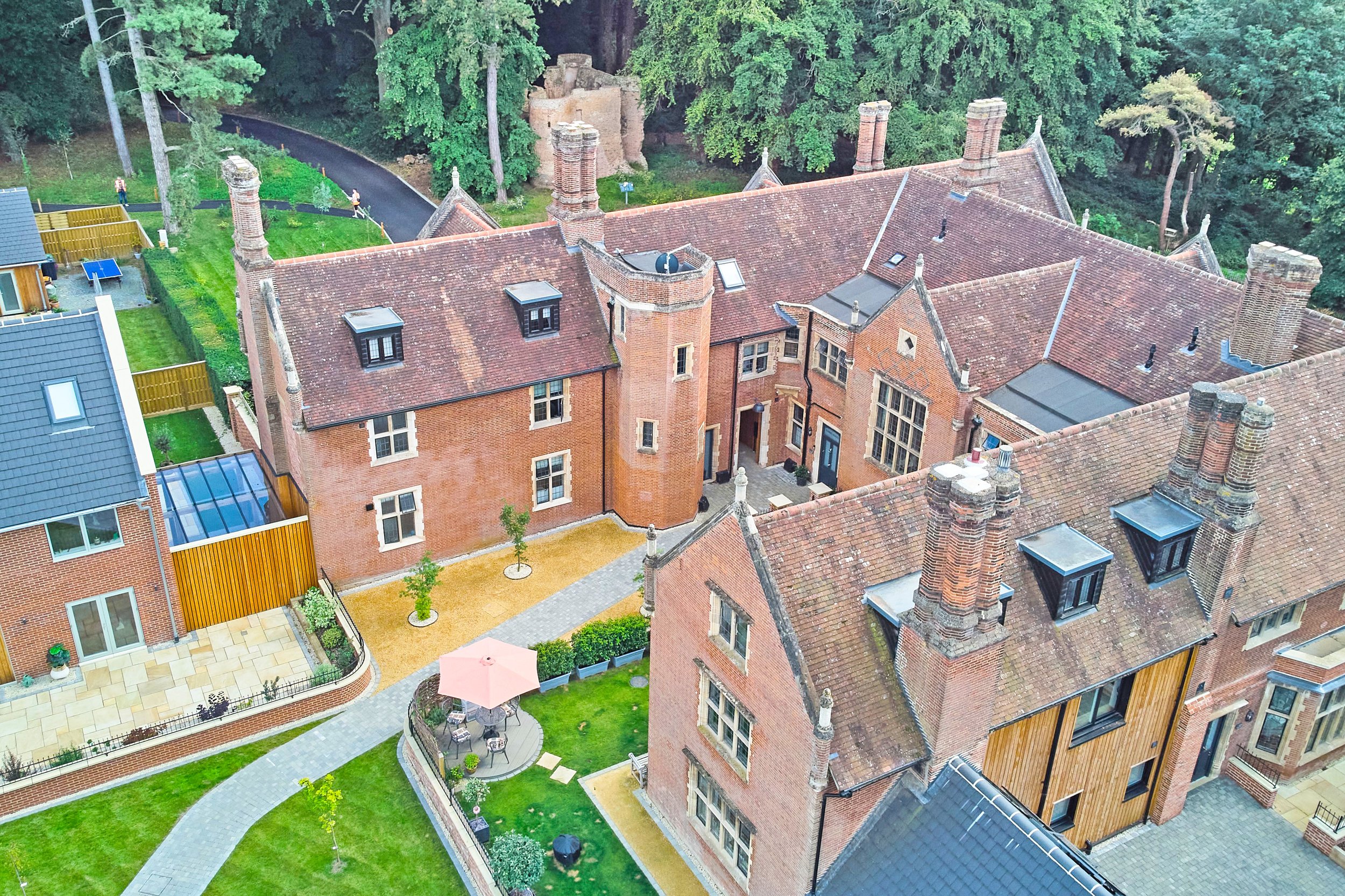 External aerial view of The Lodge where Eastview Resides