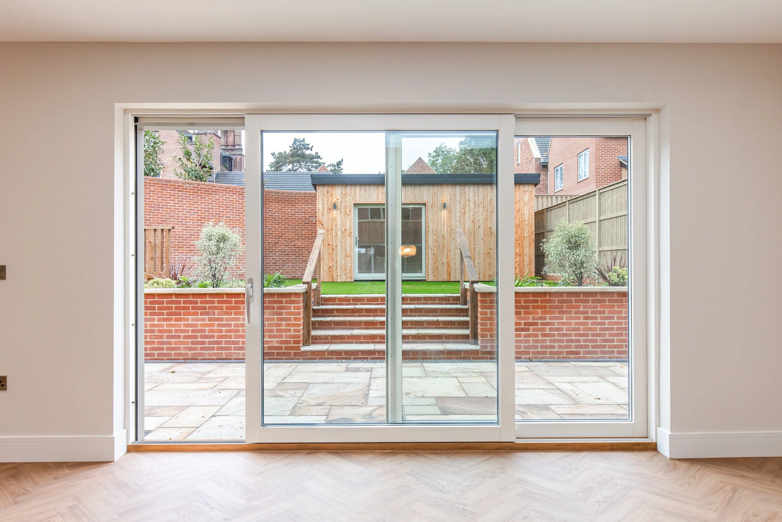 A view out to the outdoor terrace.