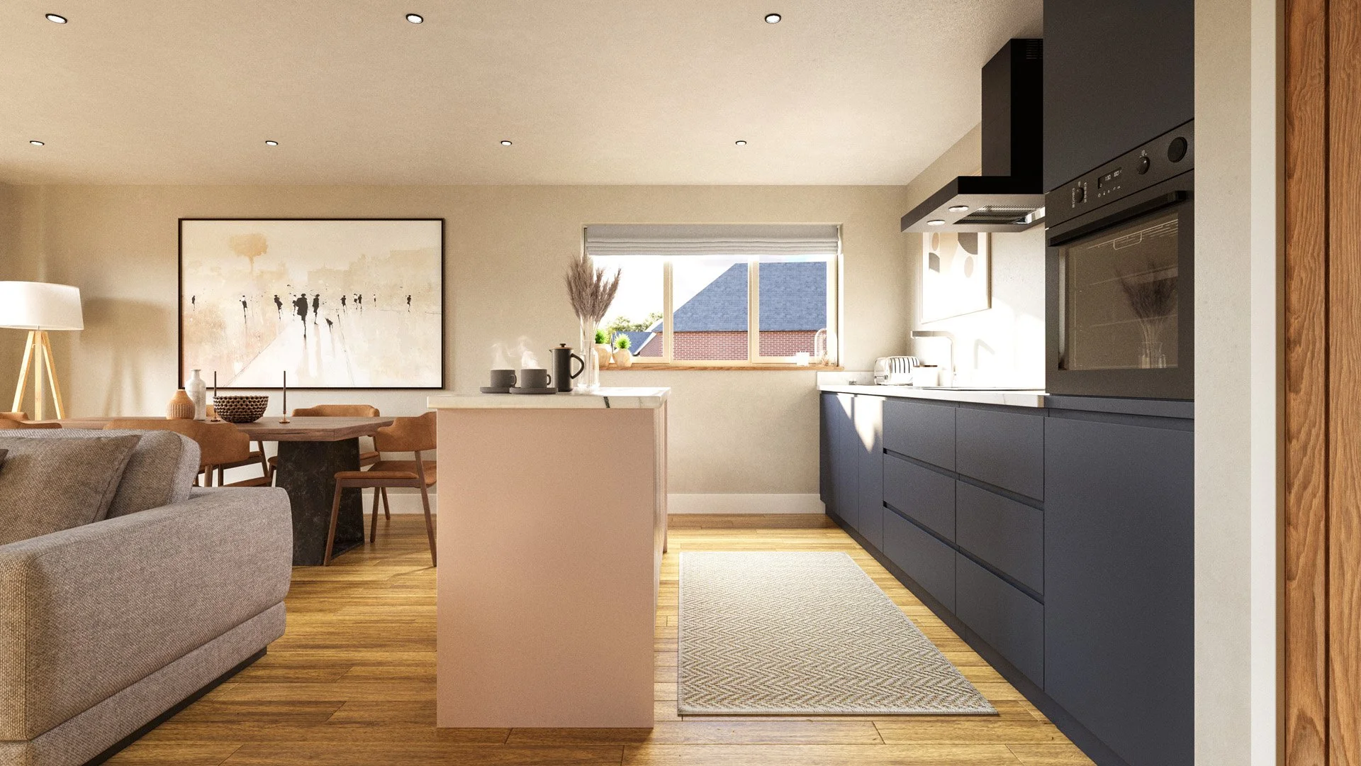 Kitchen space with breakfast island