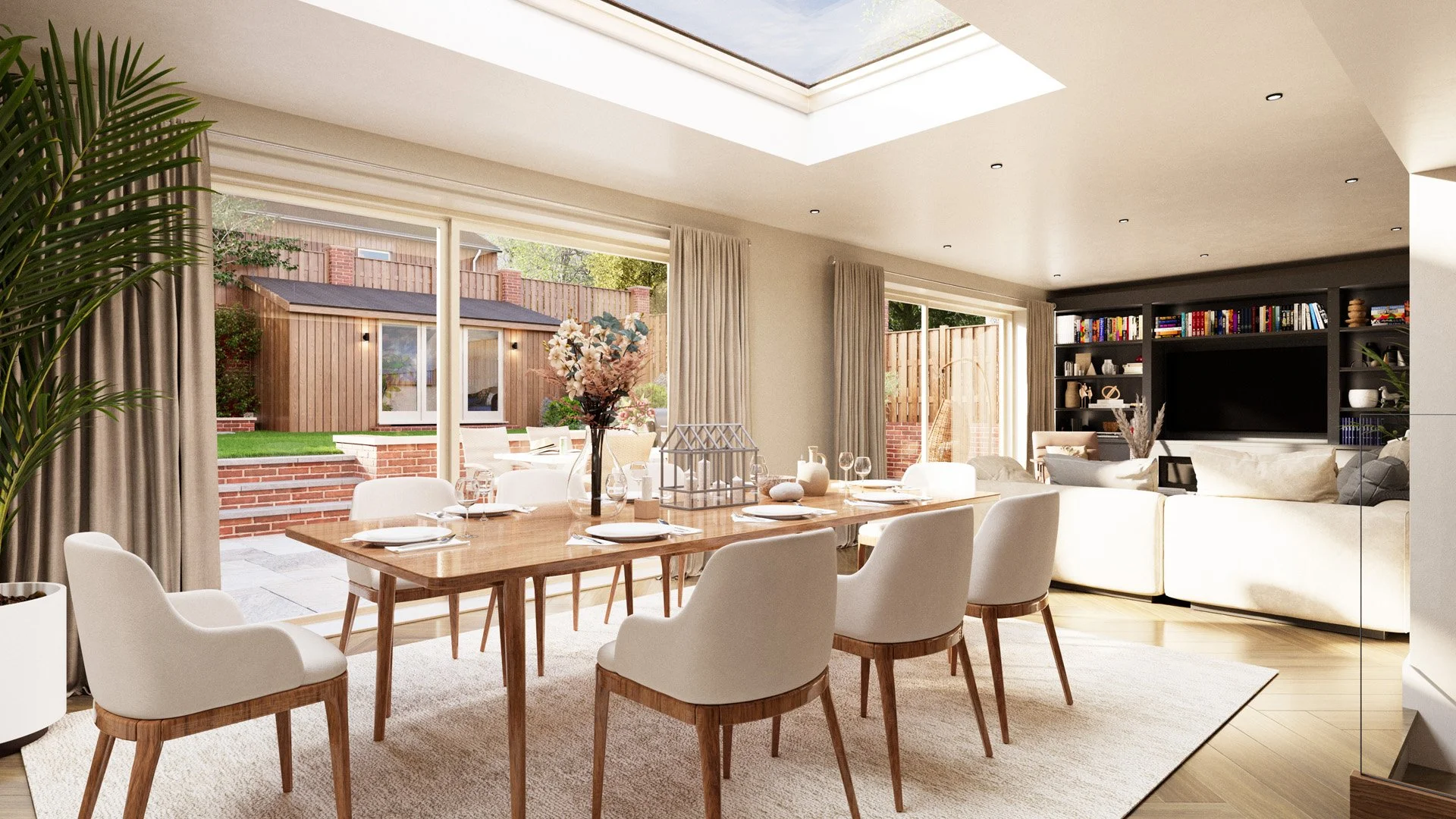 Dining room with a view out to the garden