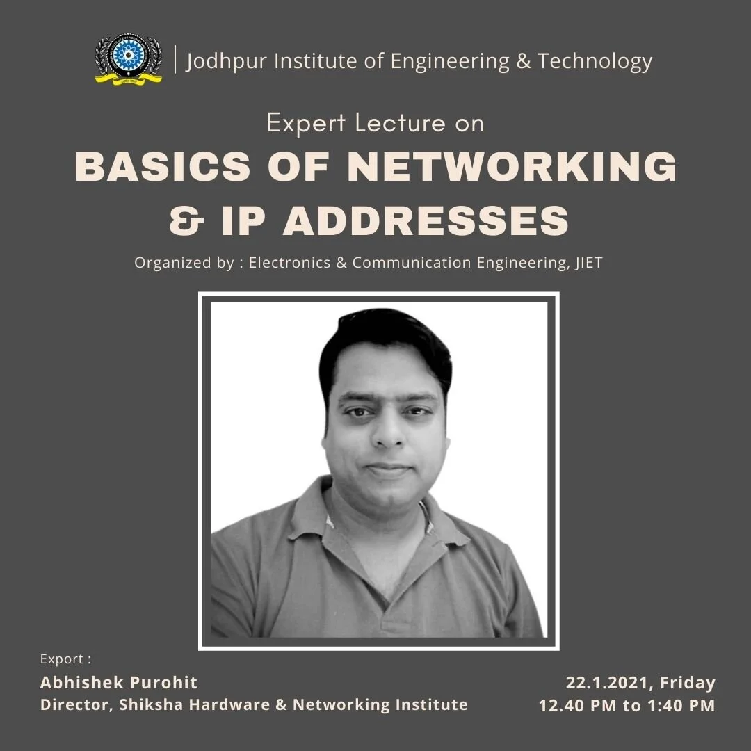 Expert session on “Basics of Networking & IP Addresses”