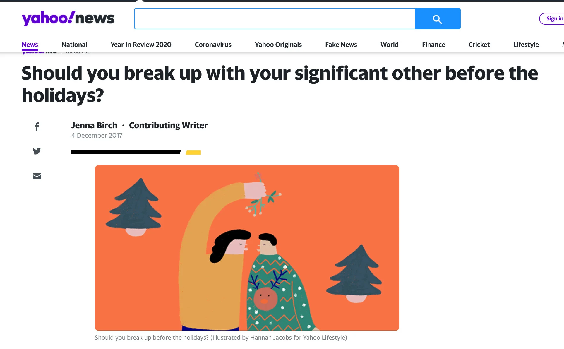 Should You Break Up With Your Significant Other Before the Holidays?
Illustrated by Hannah Jacobs for Yahoo Lifestyle